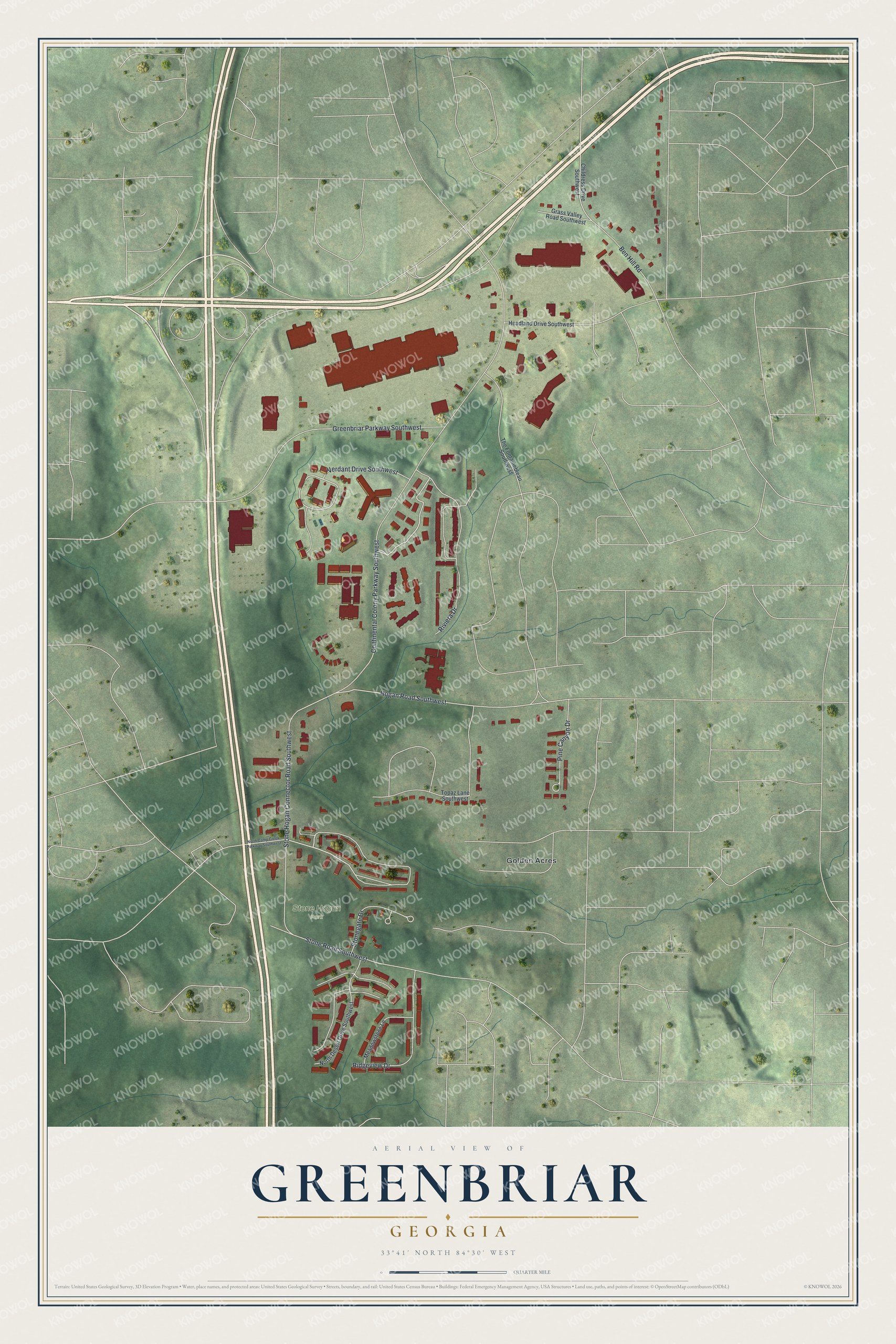 Watermarked full-map preview of Greenbriar, Georgia