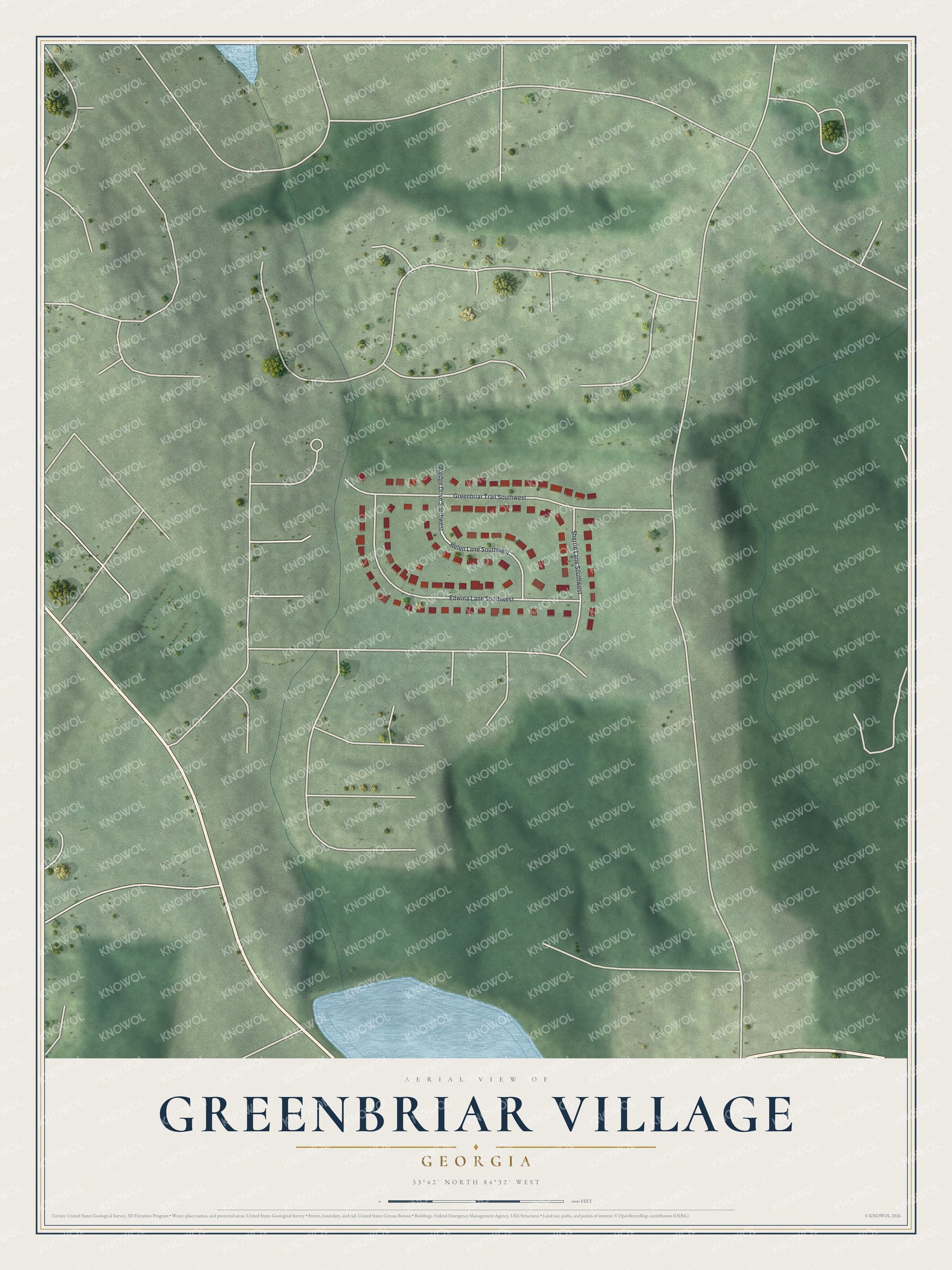 Watermarked full-map preview of Greenbriar Village, Georgia