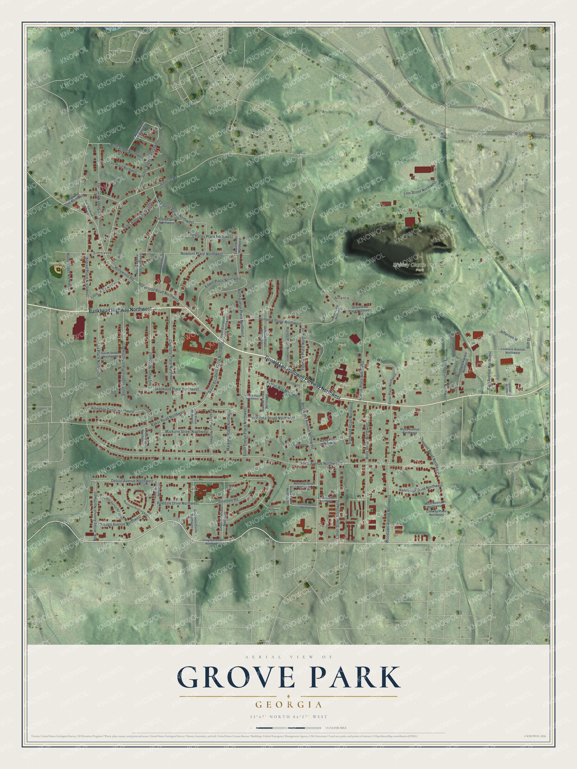 Watermarked full-map preview of Grove Park, Georgia