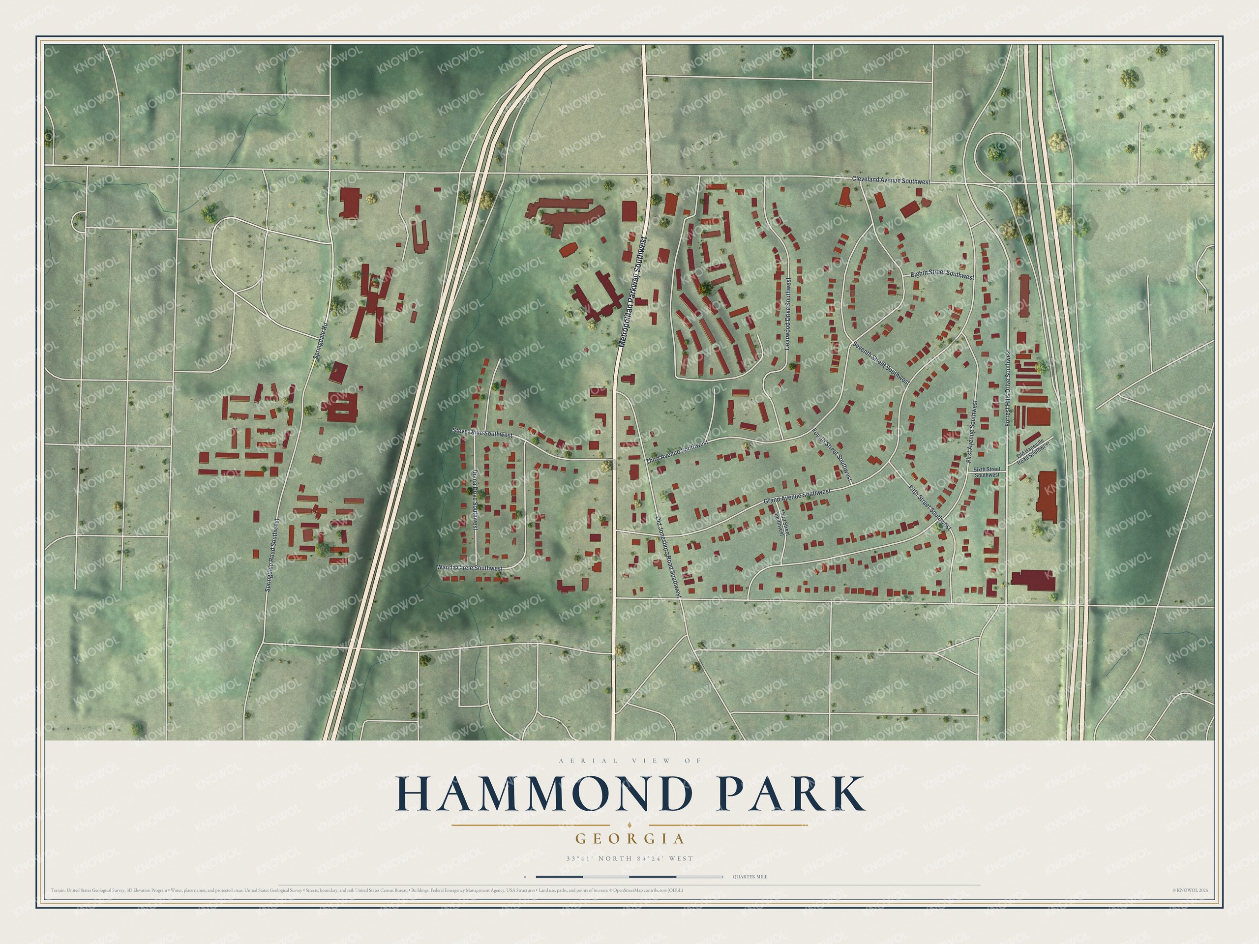 Watermarked full-map preview of Hammond Park, Georgia