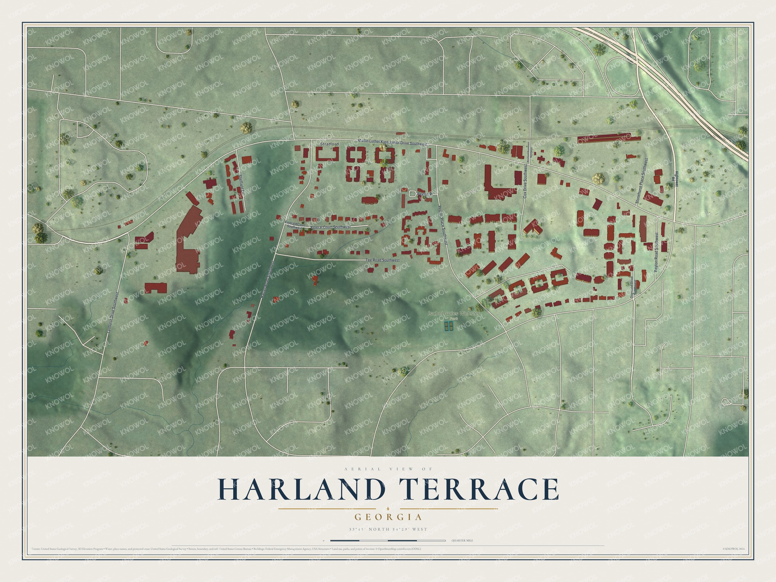 Watermarked full-map preview of Harland Terrace, Georgia
