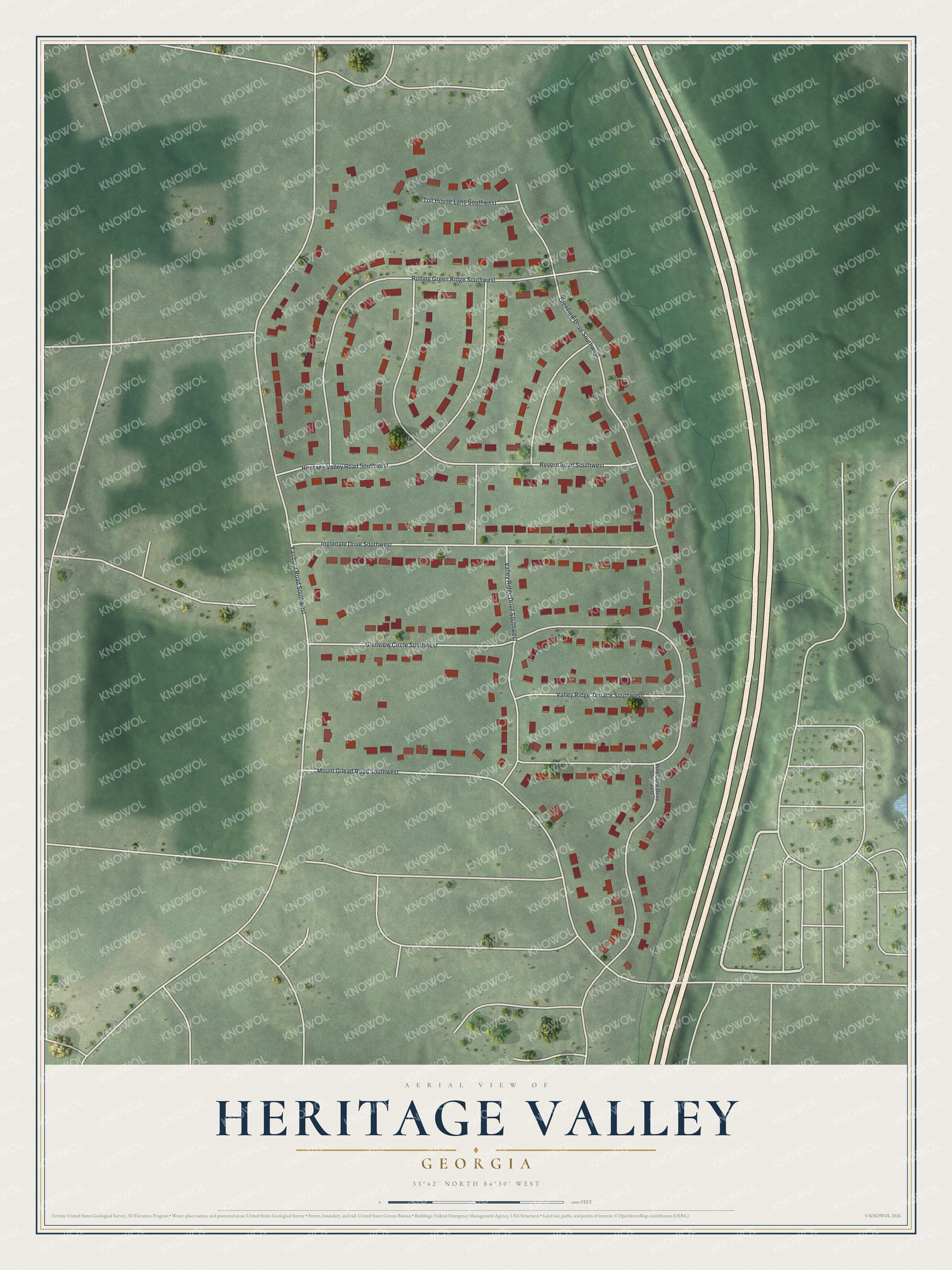Watermarked full-map preview of Heritage Valley, Georgia