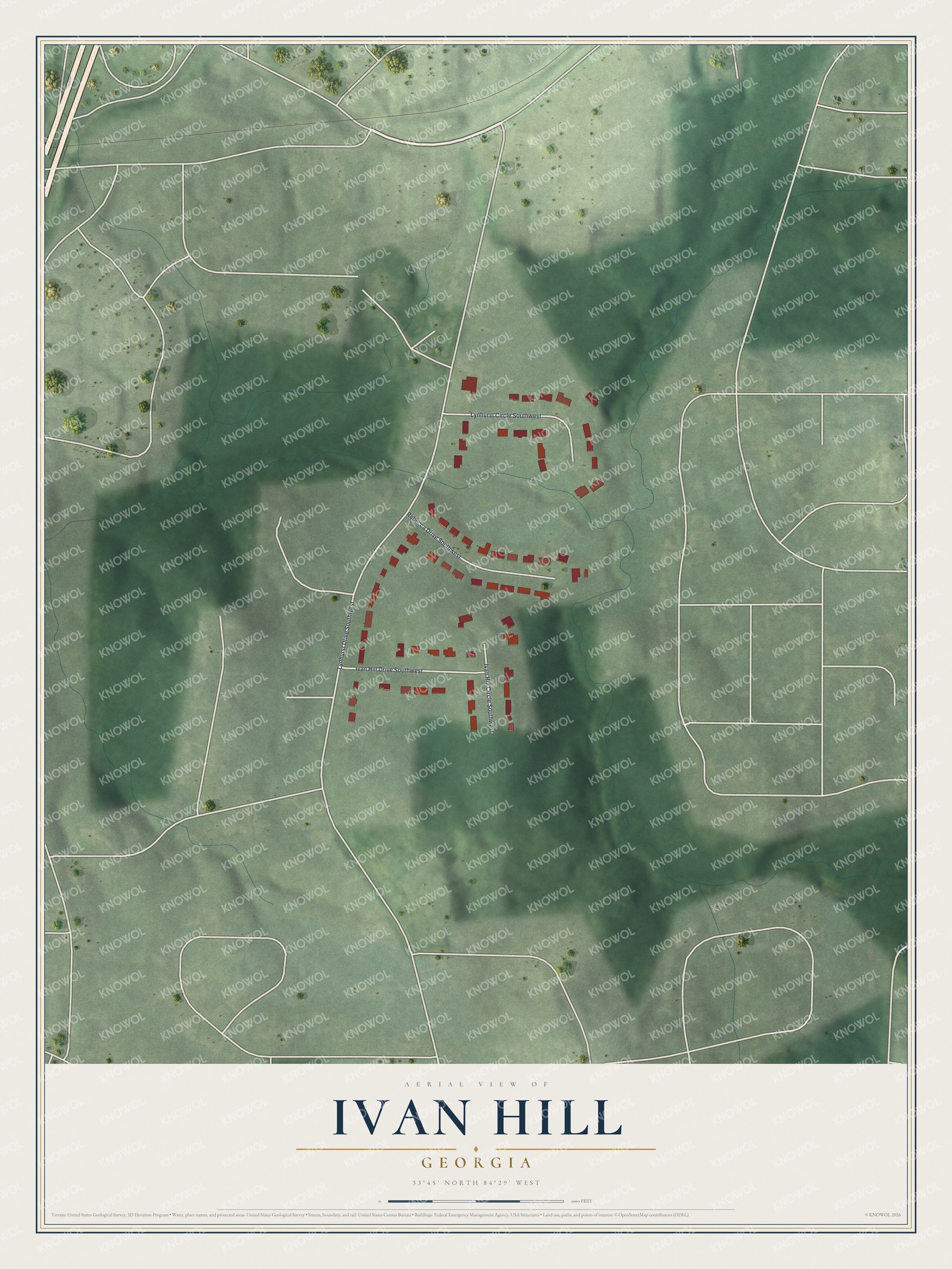 Watermarked full-map preview of Ivan Hill, Georgia