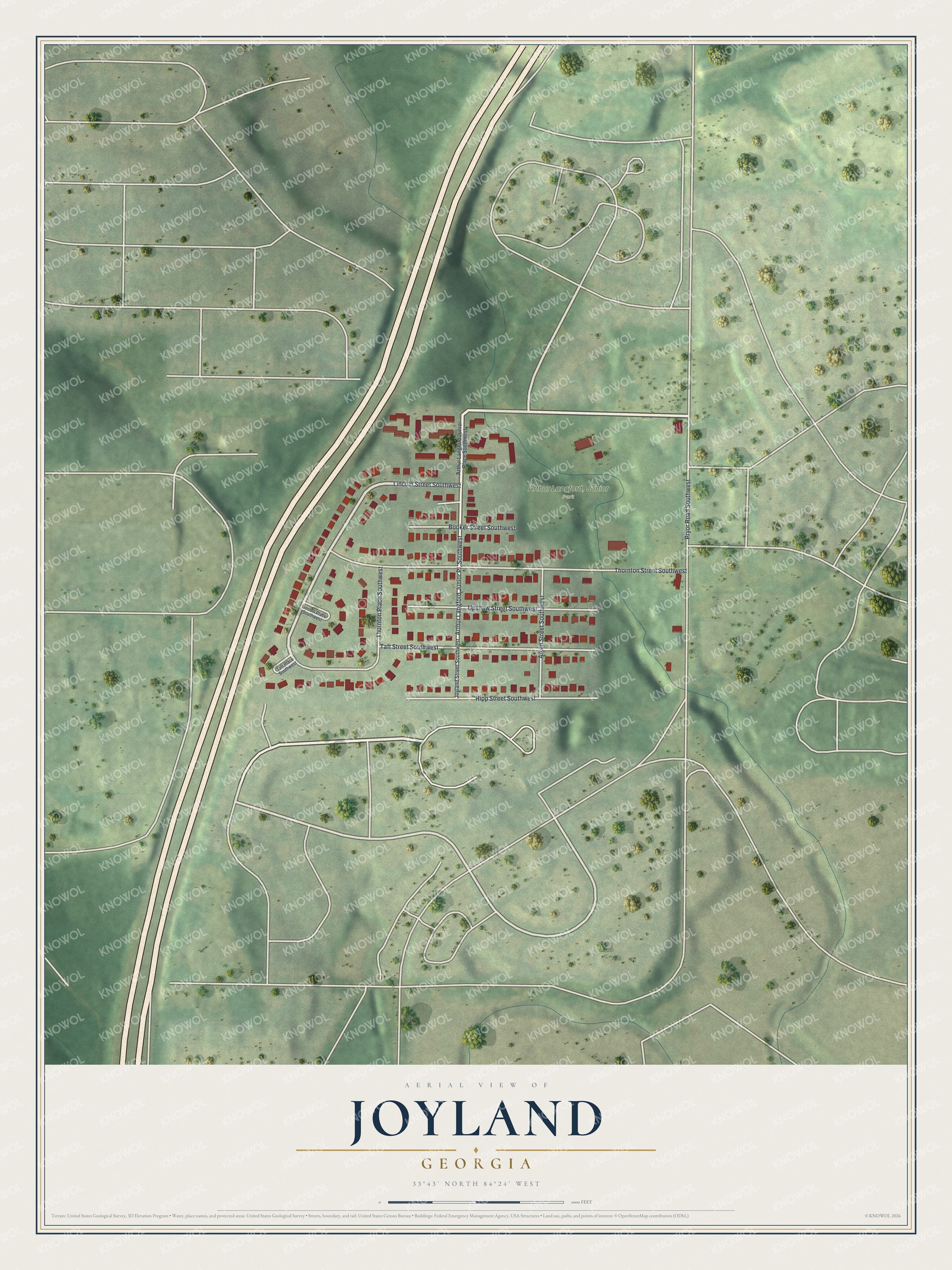 Watermarked full-map preview of Joyland, Georgia