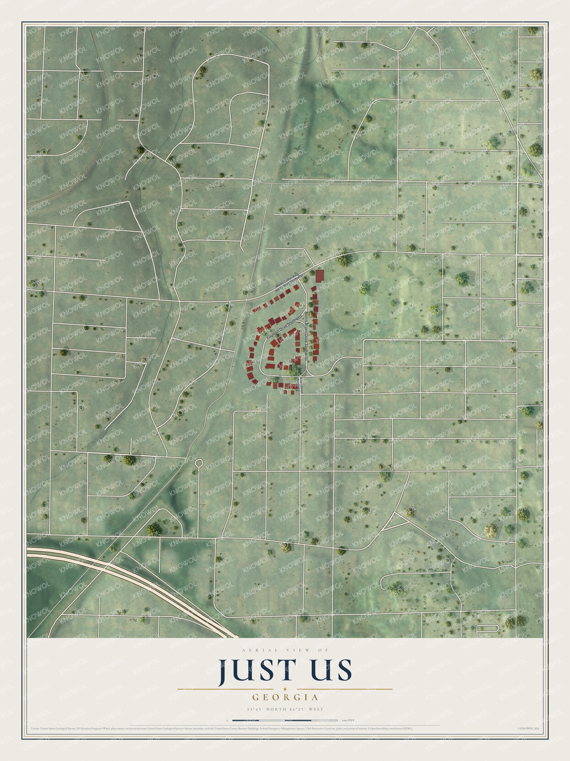 Watermarked full-map preview of Just Us, Georgia