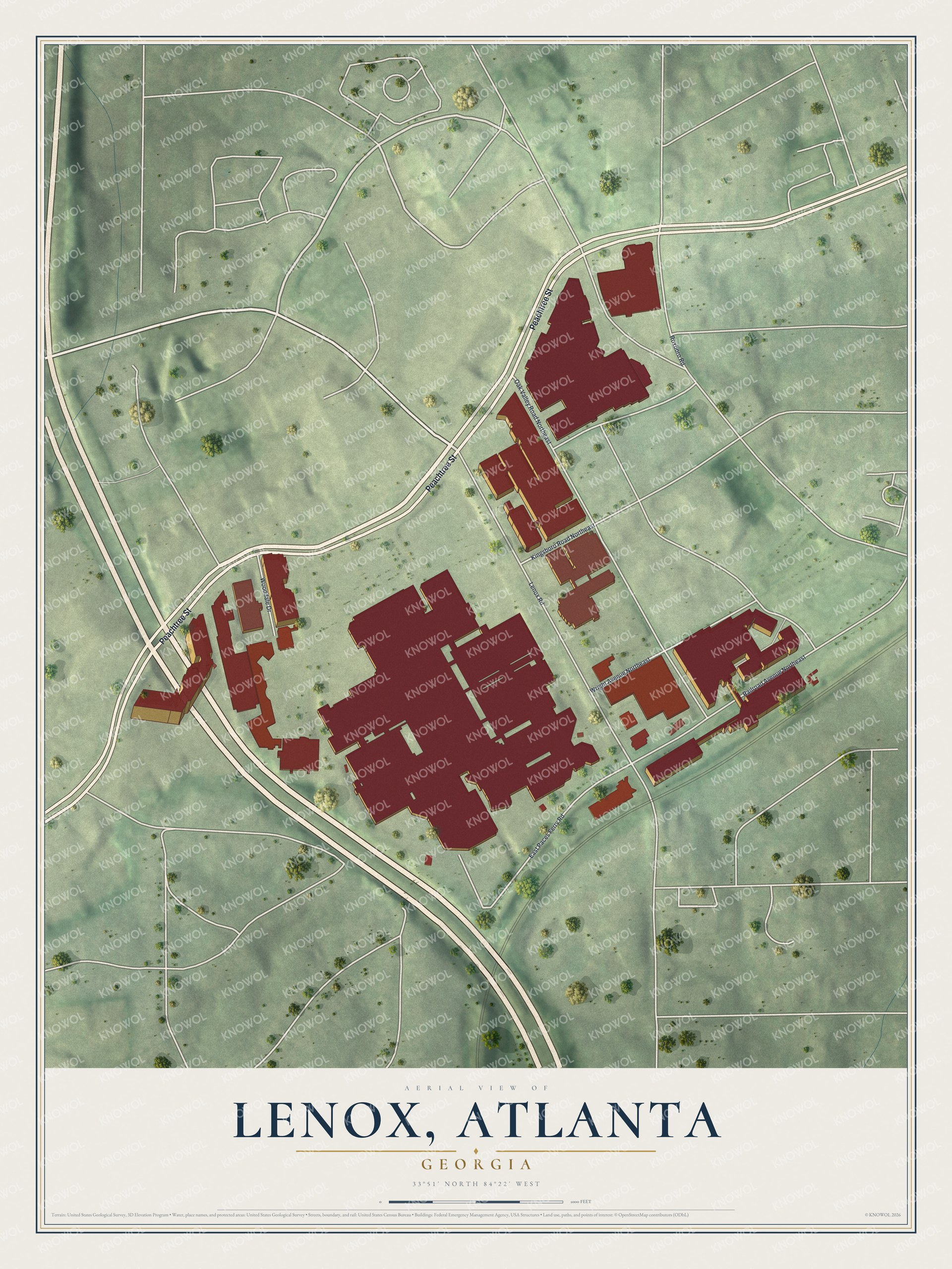 Watermarked full-map preview of Lenox, Georgia