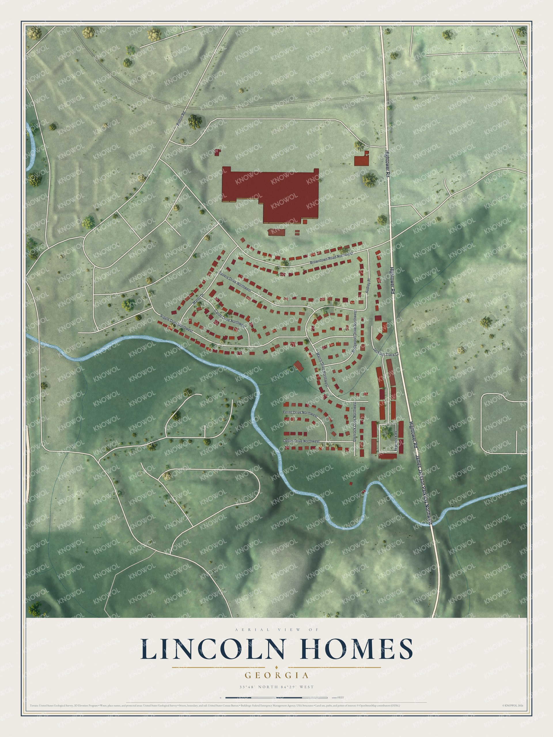 Watermarked full-map preview of Lincoln Homes, Georgia