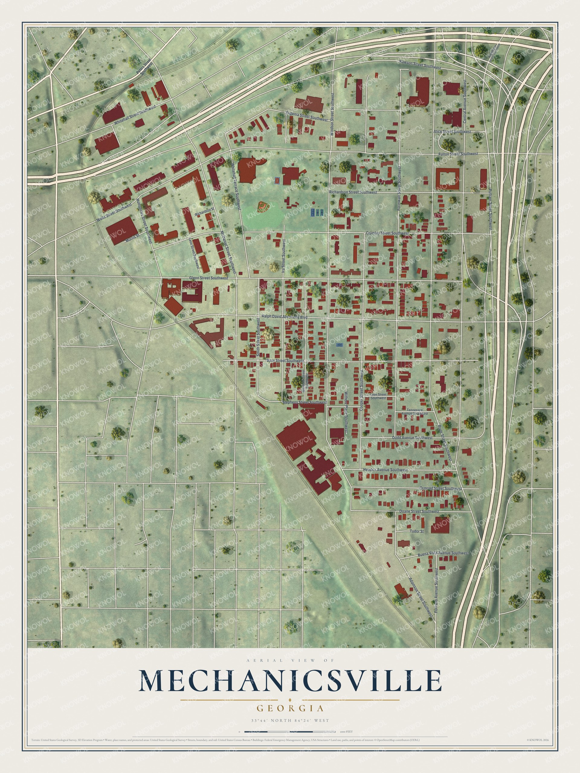 Watermarked full-map preview of Mechanicsville, Georgia