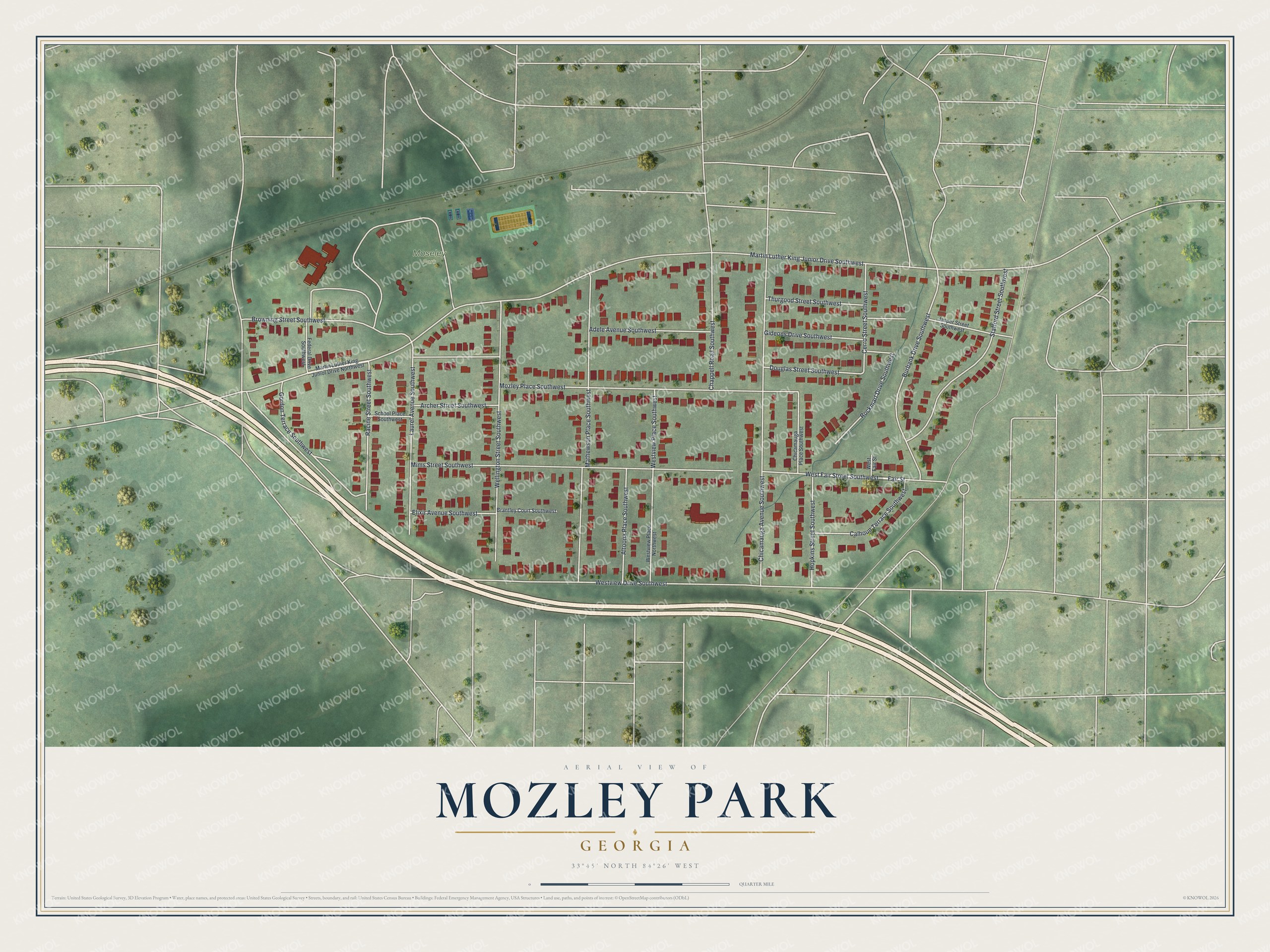 Watermarked full-map preview of Mozley Park, Georgia