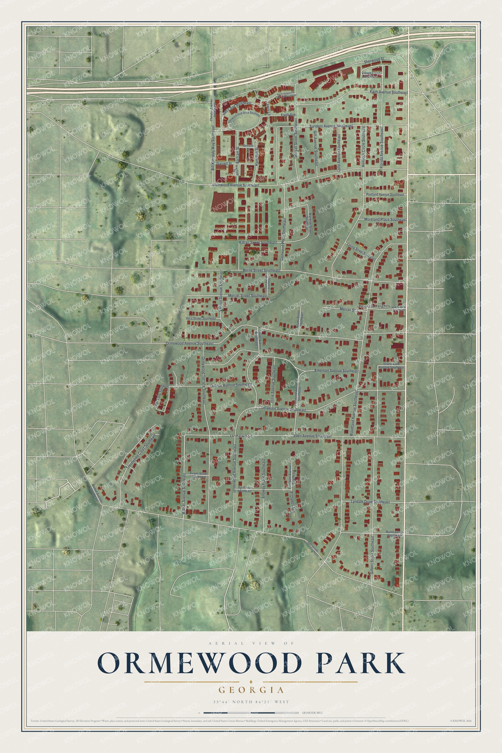 Watermarked full-map preview of Ormewood Park, Georgia