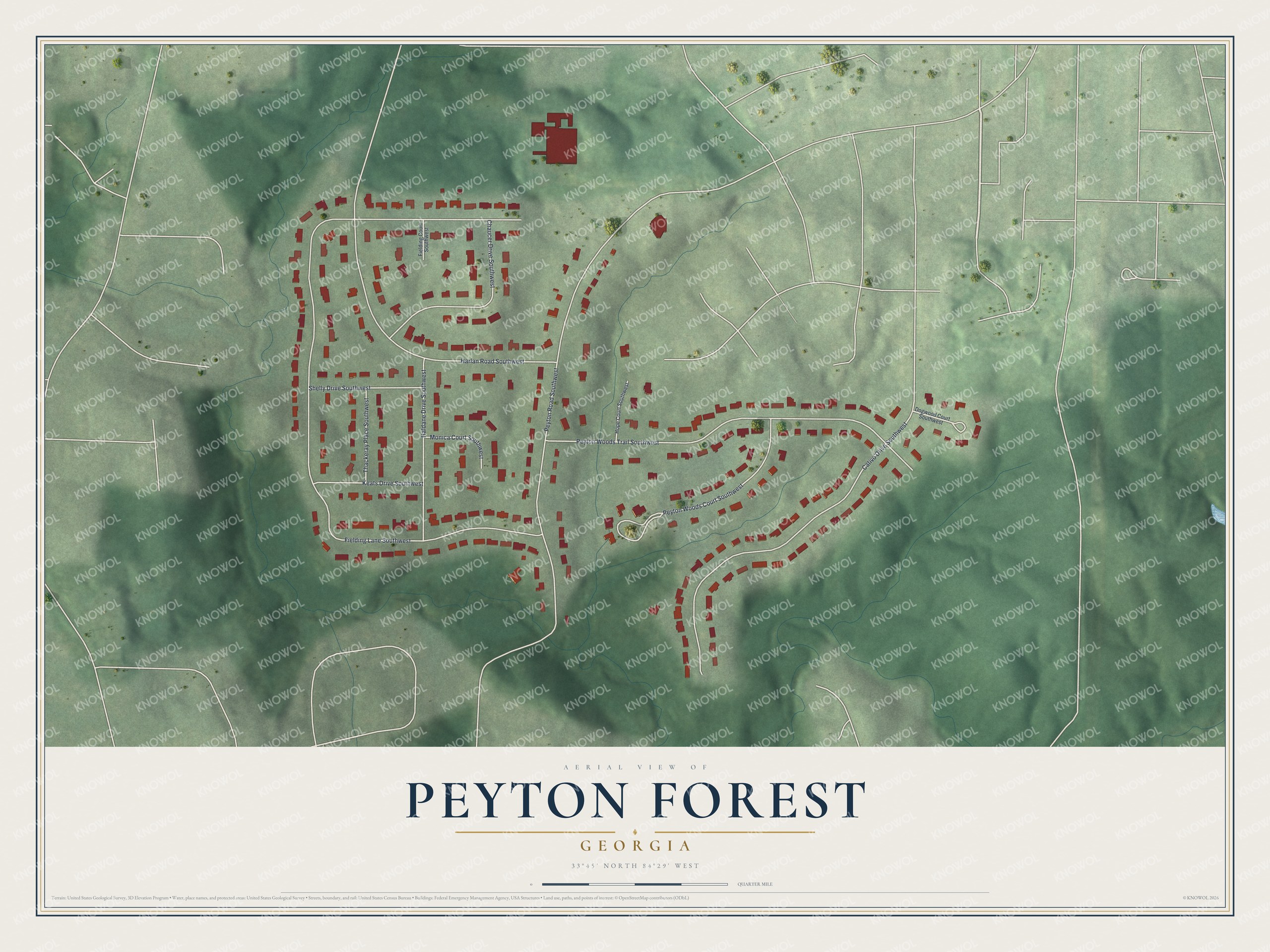 Watermarked full-map preview of Peyton Forest, Georgia