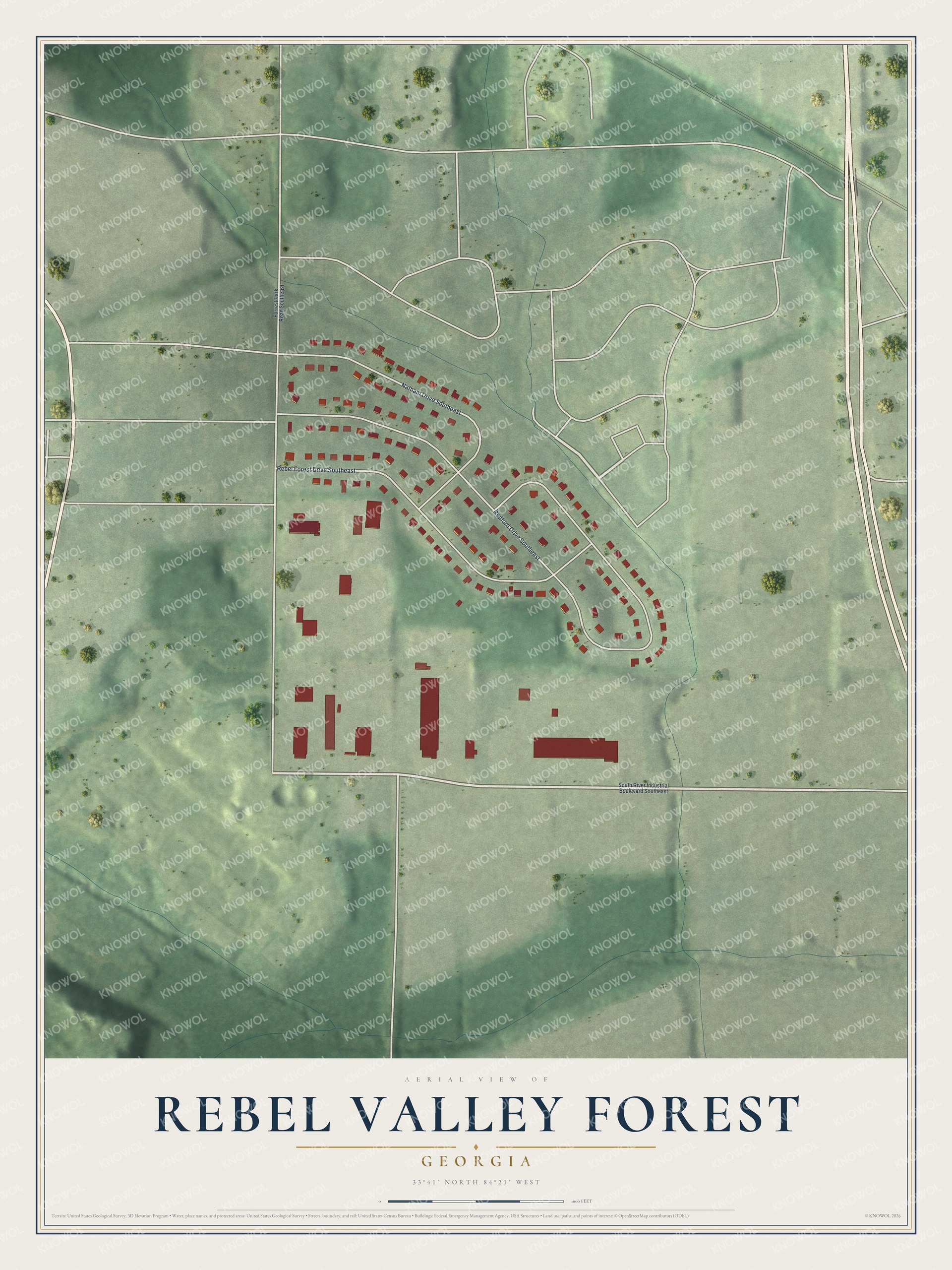 Watermarked full-map preview of Rebel Valley Forest, Georgia