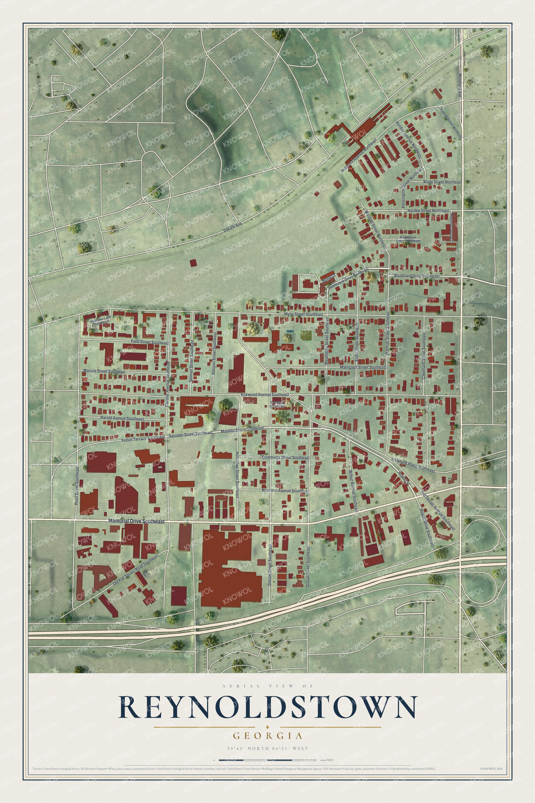 Watermarked full-map preview of Reynoldstown, Georgia