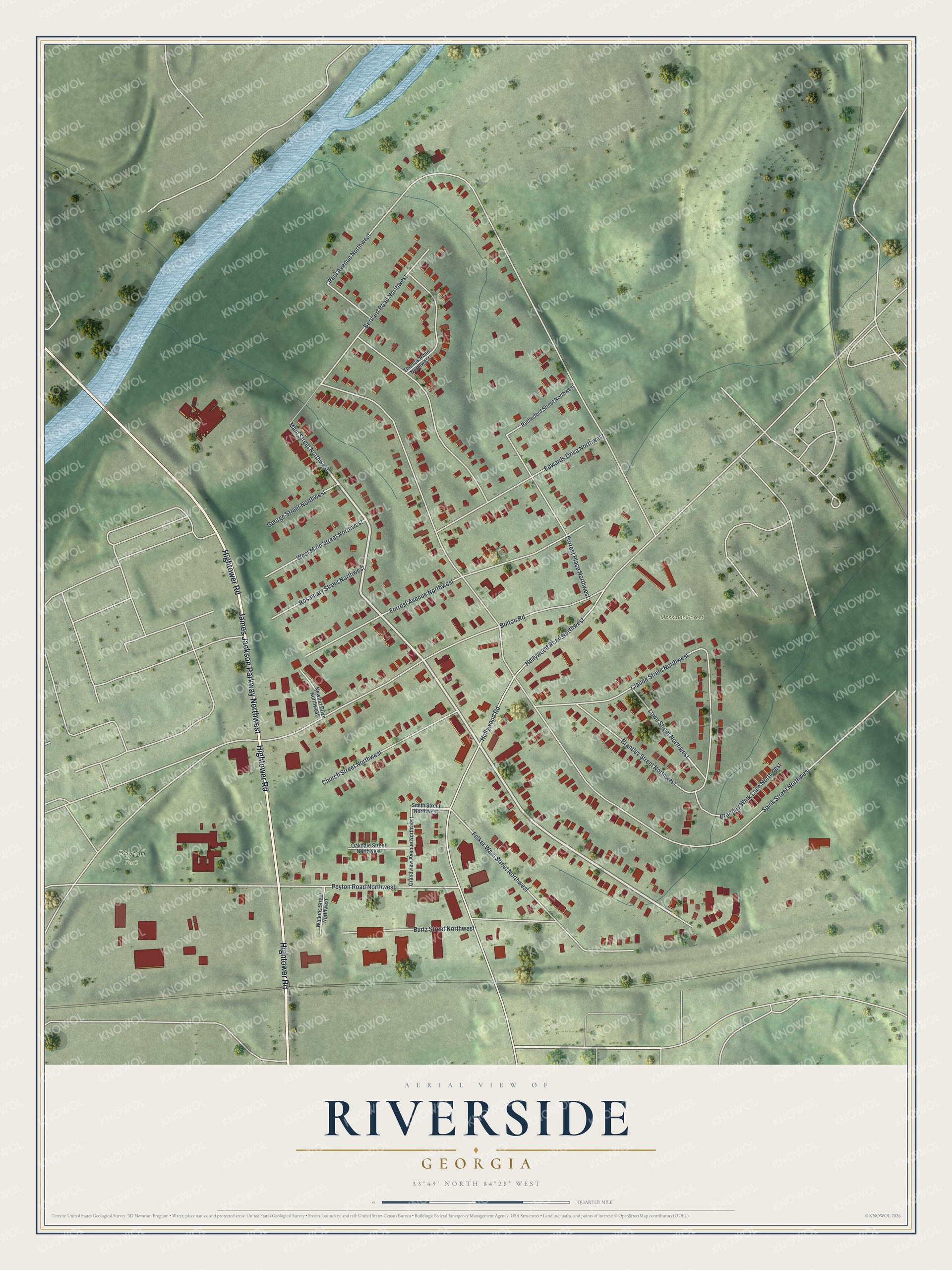 Watermarked full-map preview of Riverside, Georgia