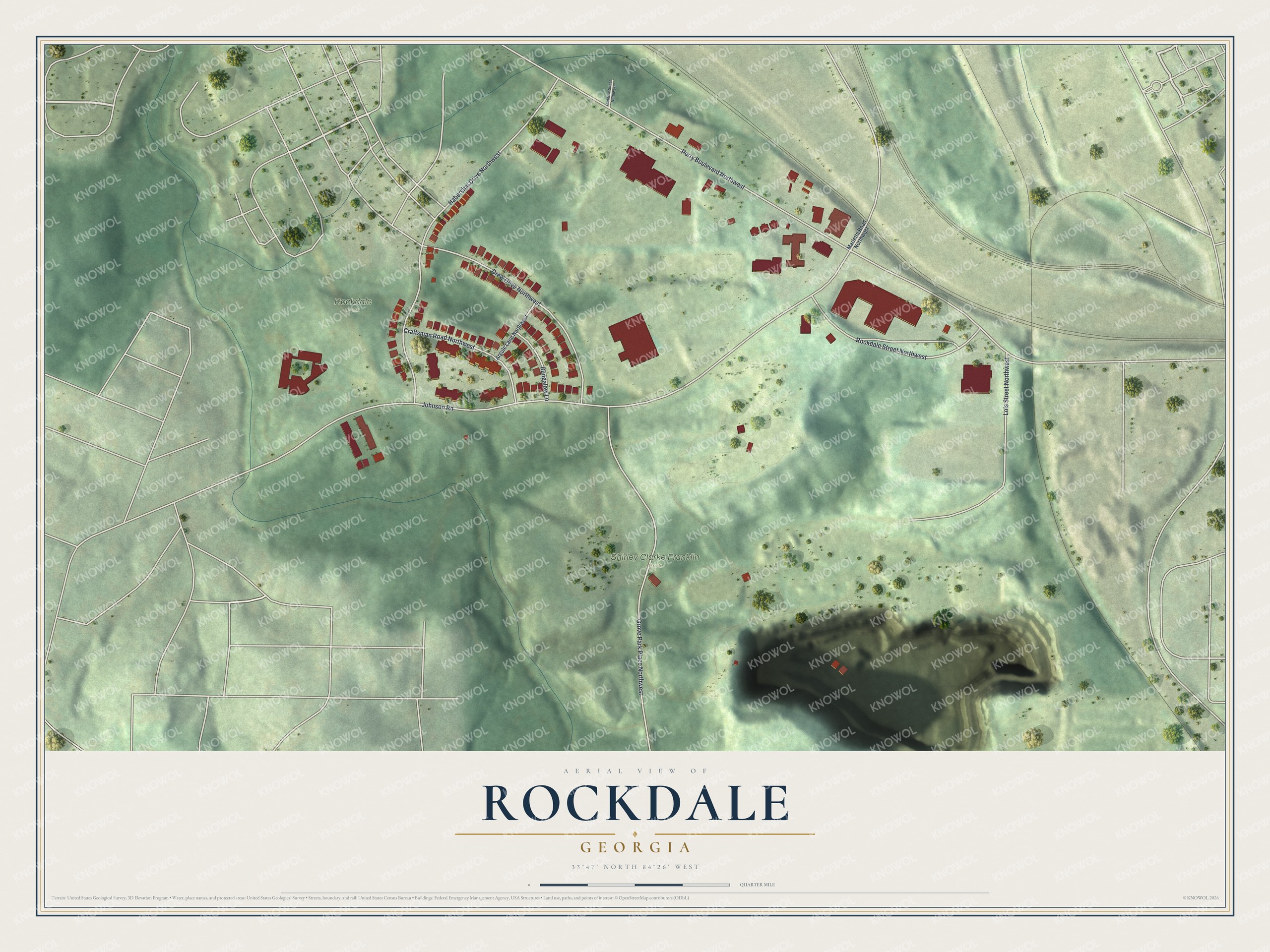 Watermarked full-map preview of Rockdale, Georgia
