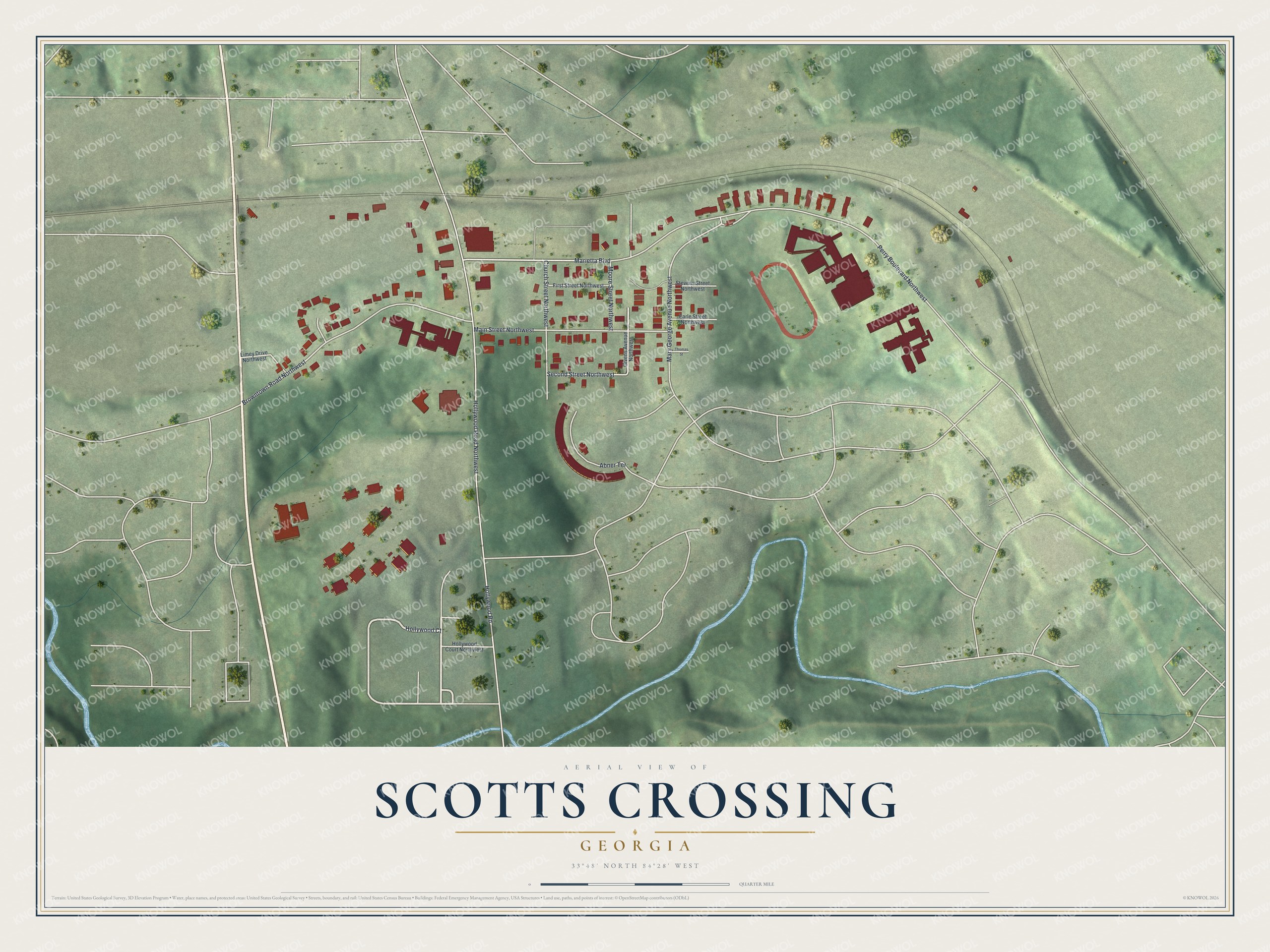 Watermarked full-map preview of Scotts Crossing, Georgia