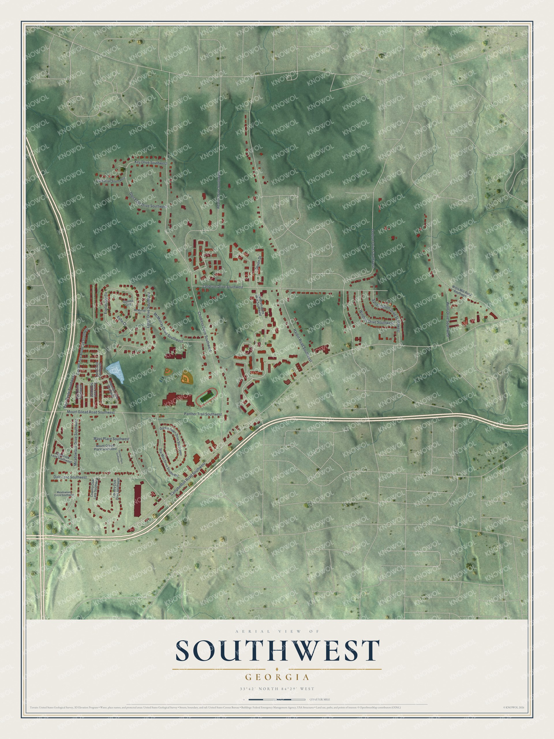 Watermarked full-map preview of Southwest, Georgia