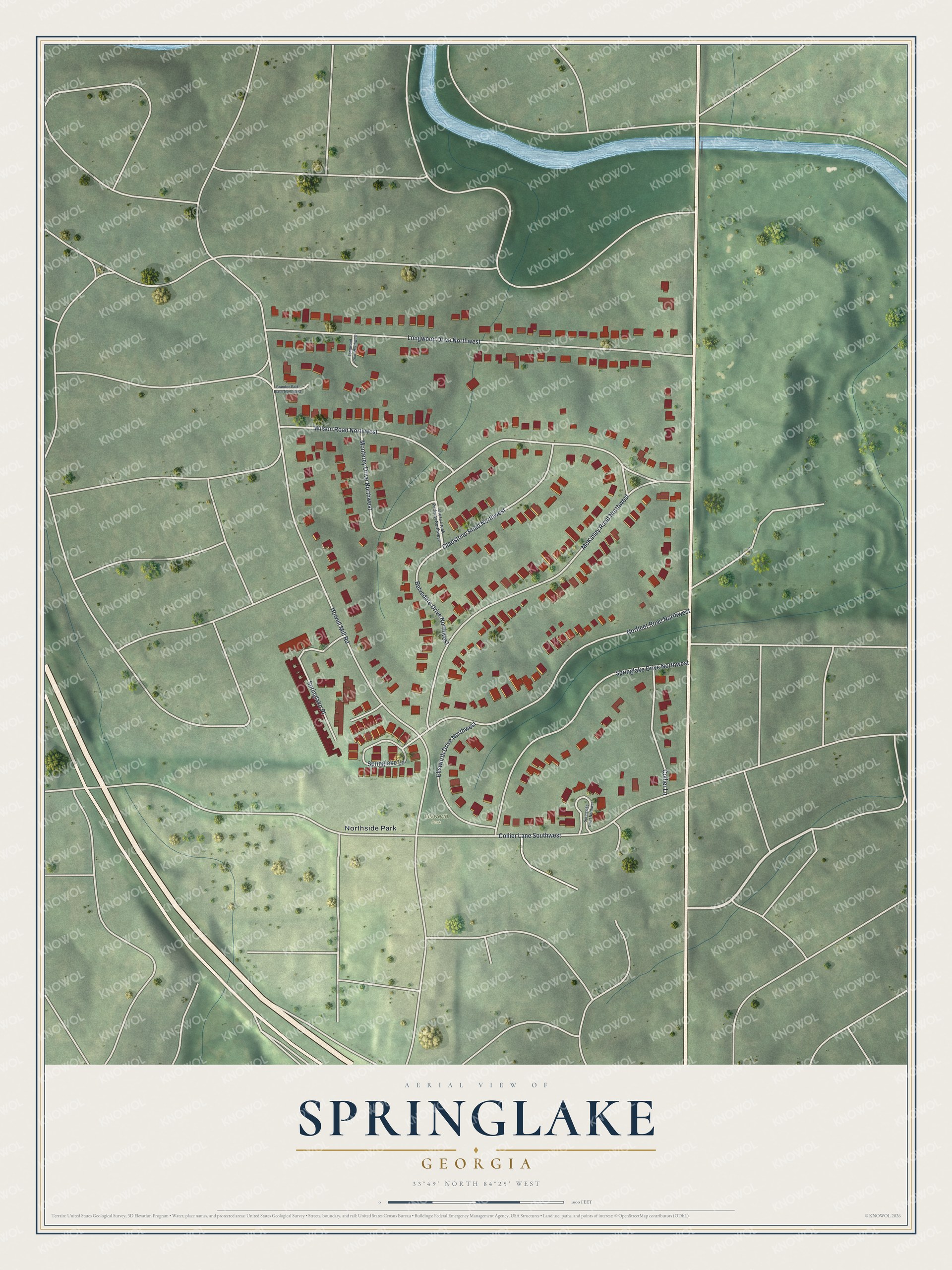 Watermarked full-map preview of Springlake, Georgia