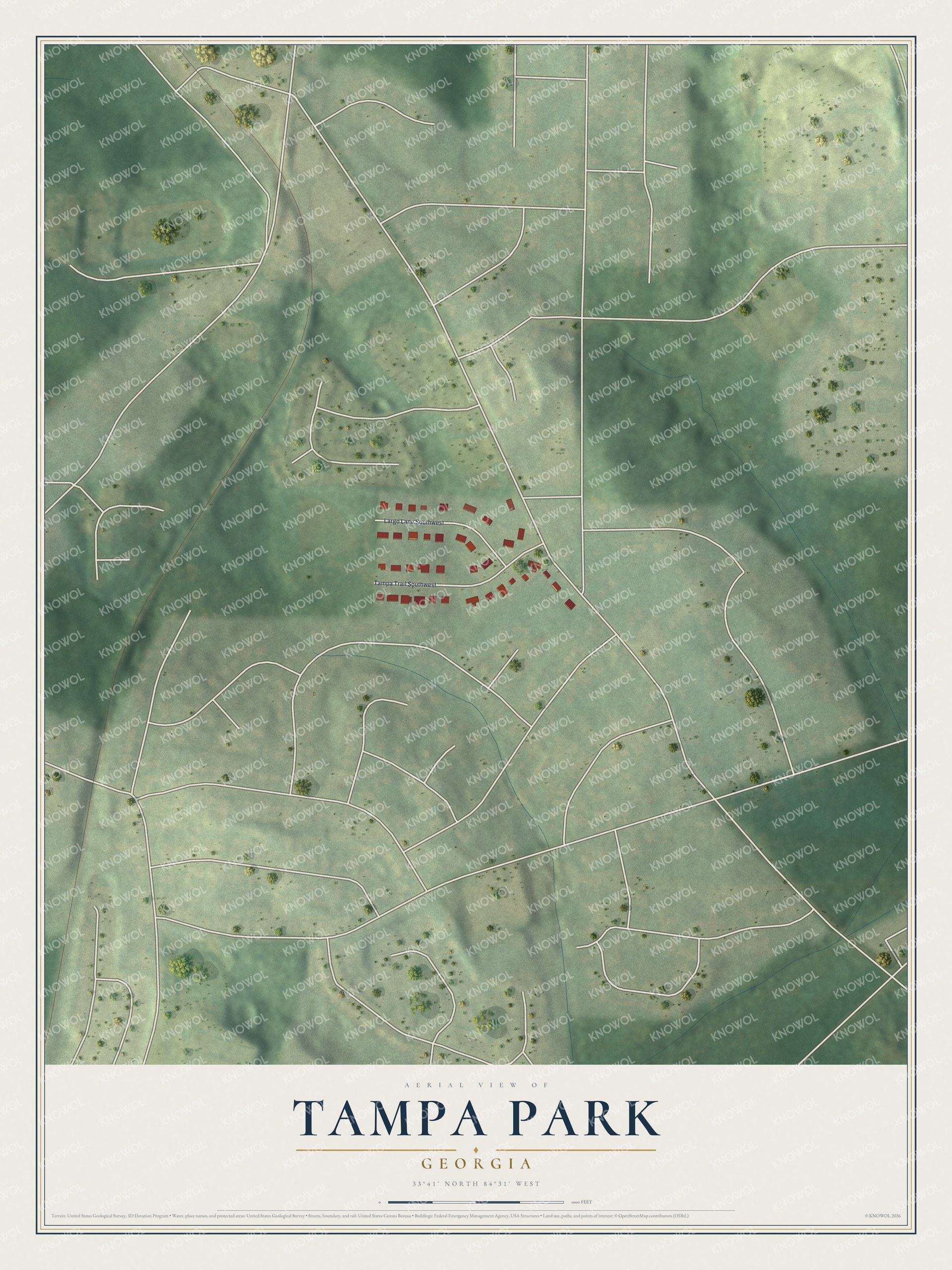 Watermarked full-map preview of Tampa Park, Georgia