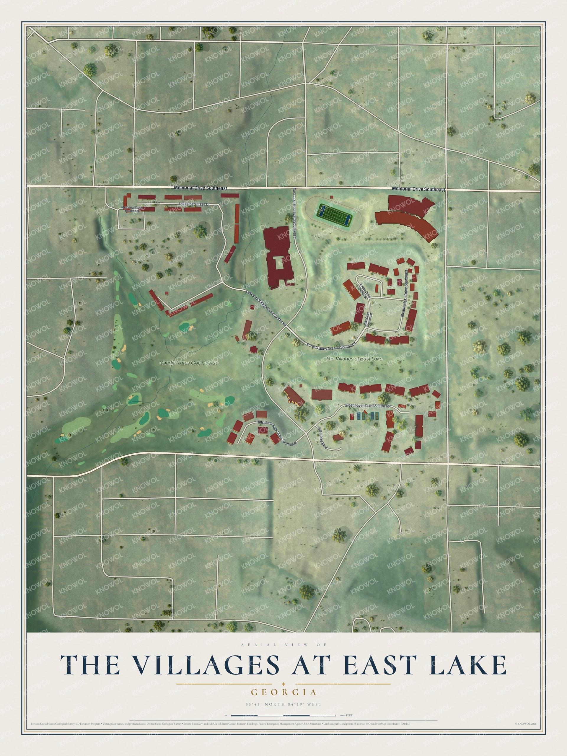 Watermarked full-map preview of The Villages at East Lake, Georgia