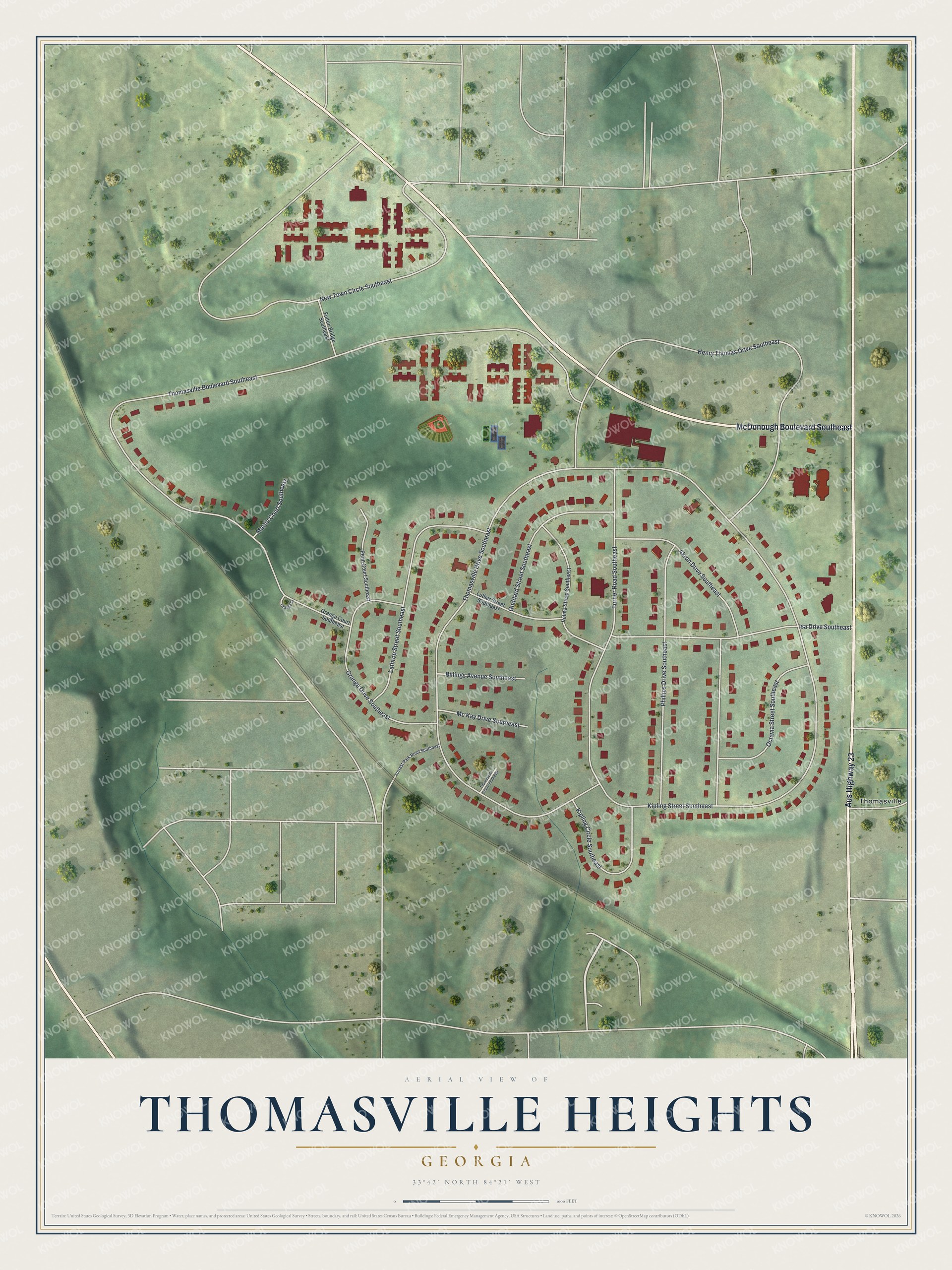 Watermarked full-map preview of Thomasville Heights, Georgia