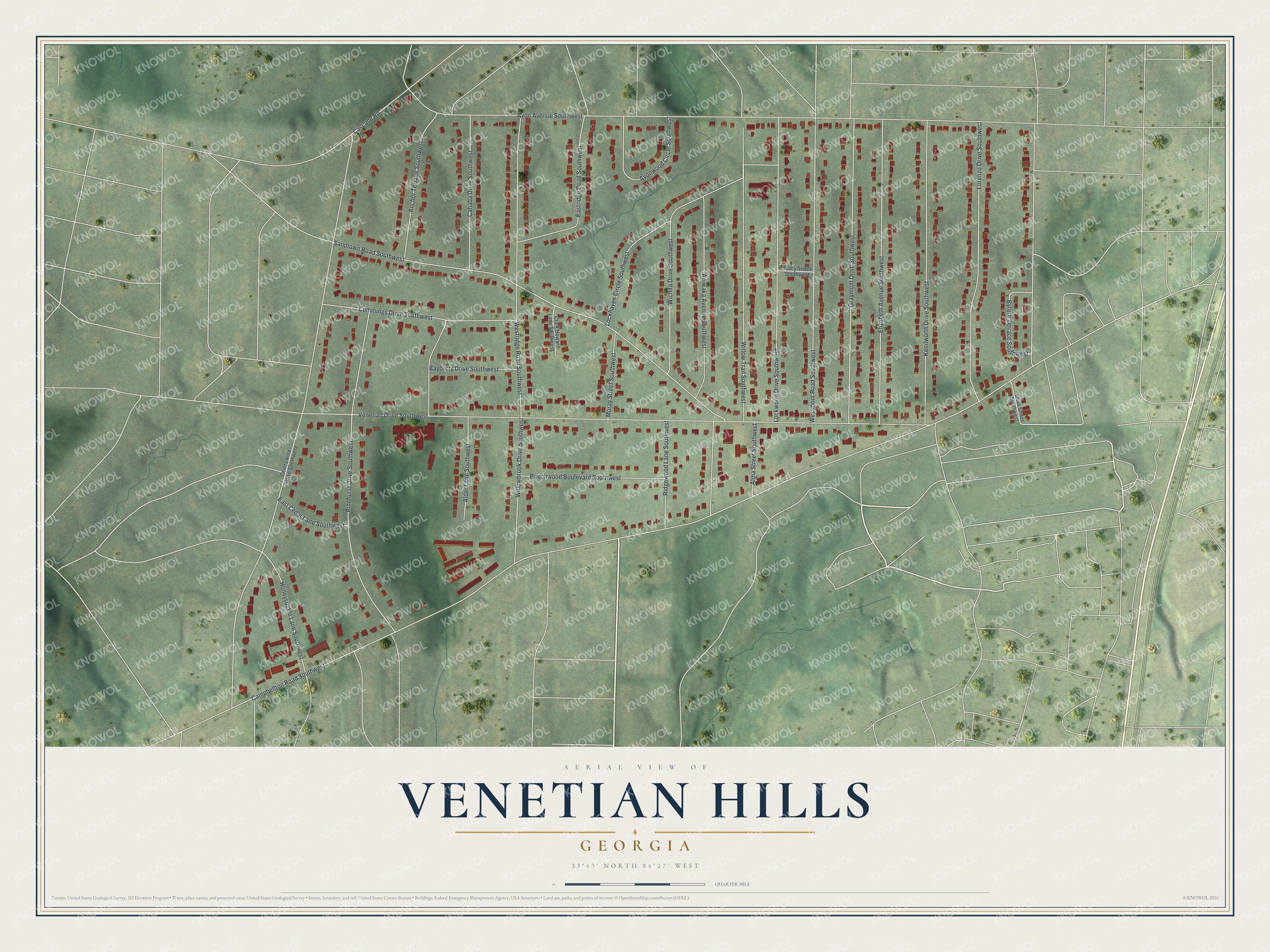 Watermarked full-map preview of Venetian Hills, Georgia