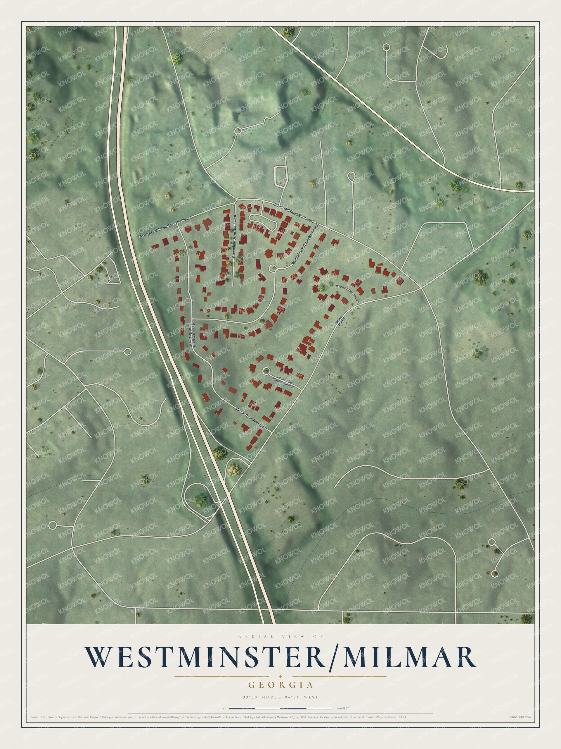 Watermarked full-map preview of Westminster-Milmar, Georgia