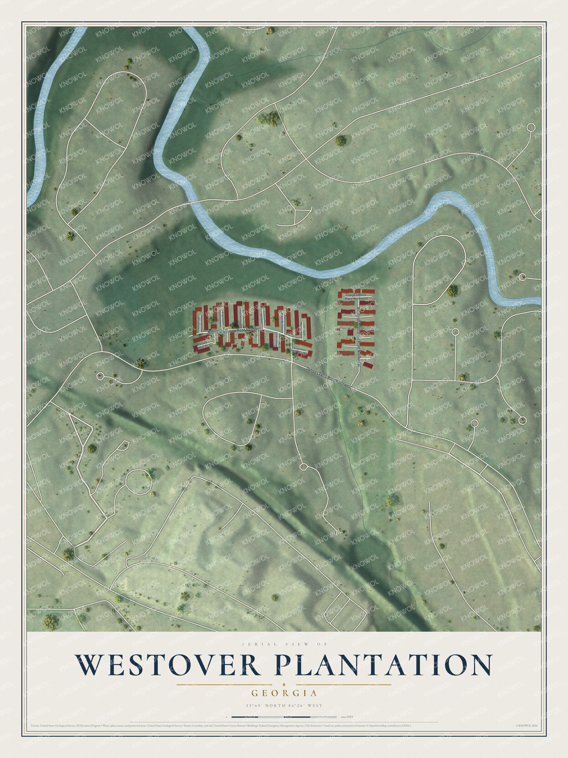 Watermarked full-map preview of Westover Plantation, Georgia