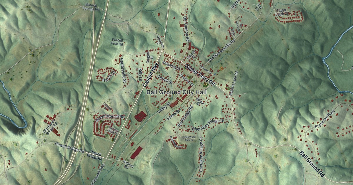 Map of Ball Ground, Georgia