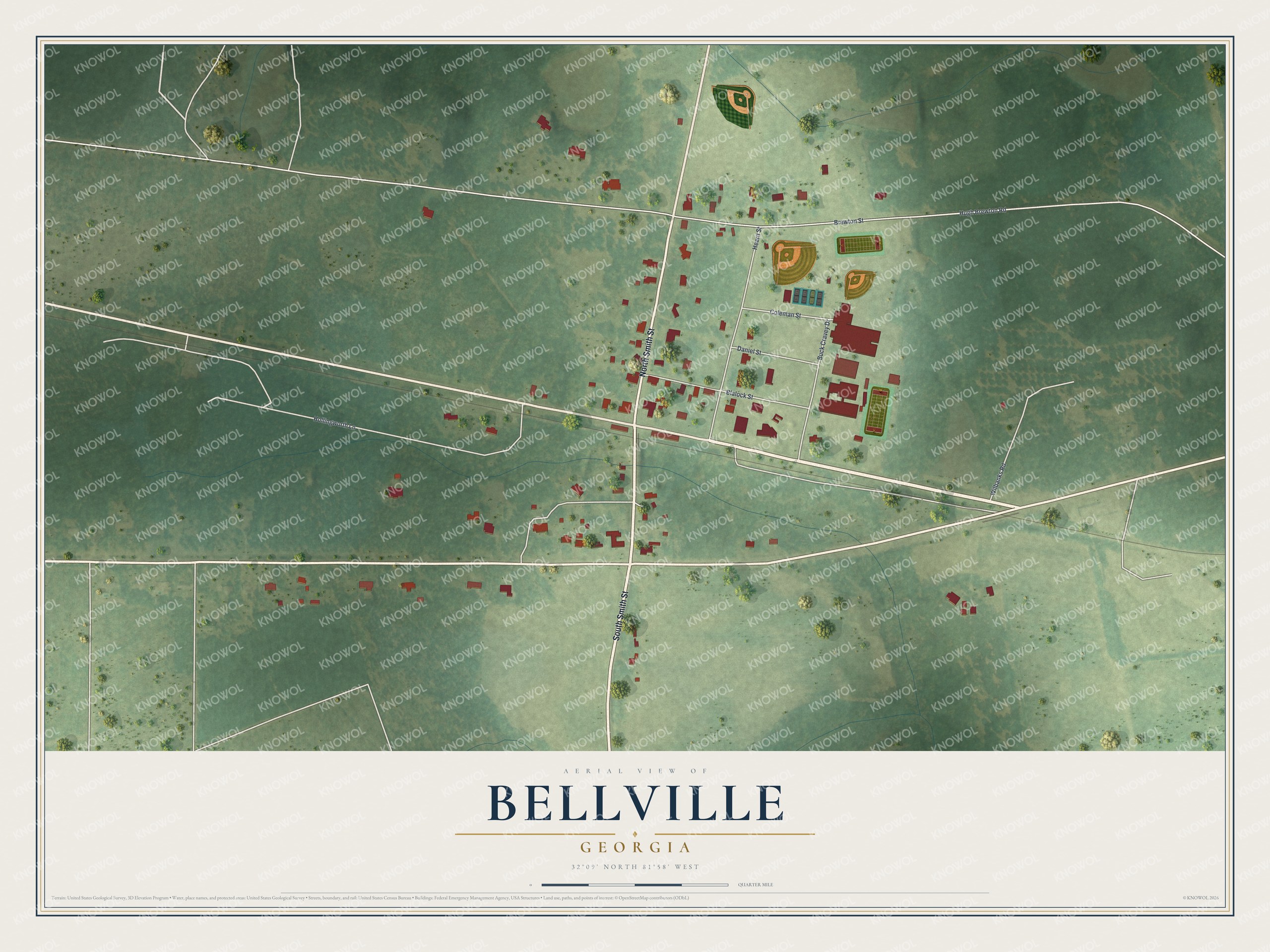 Watermarked full-map preview of Bellville, Georgia