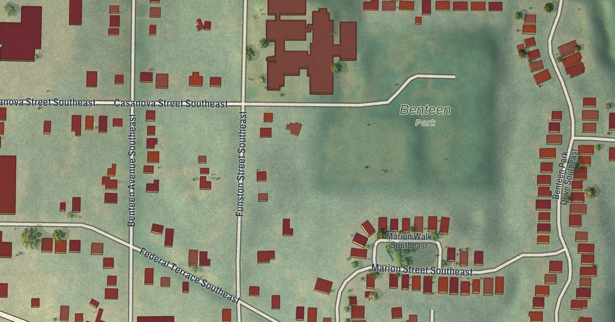 Map of Benteen Park, Georgia