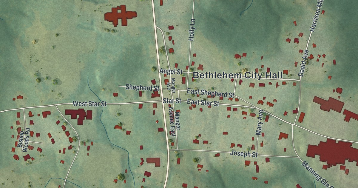 Map of Bethlehem, Georgia