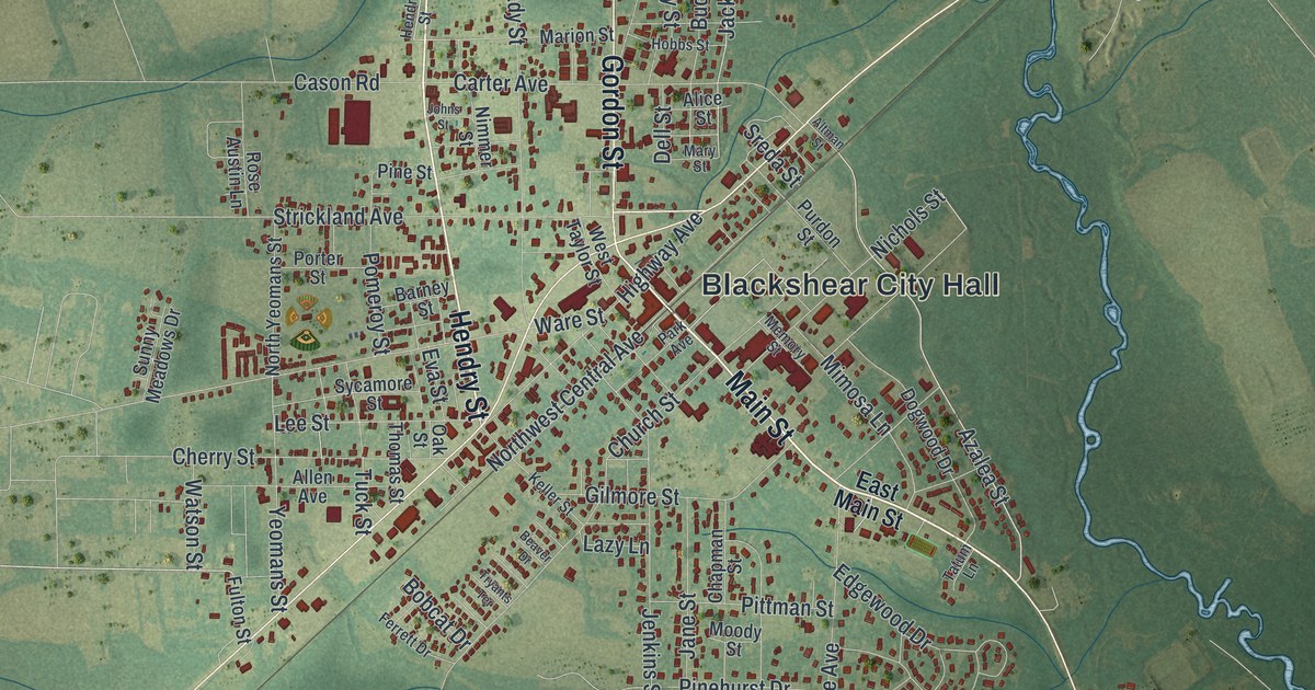 Map of Blackshear, Georgia