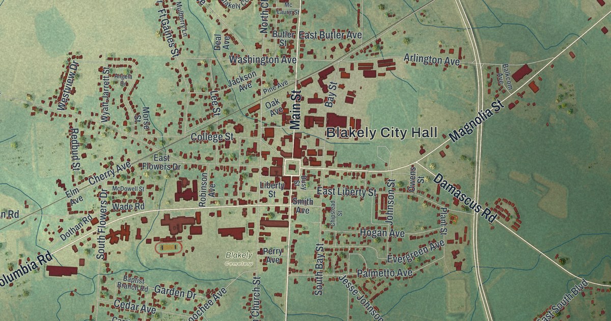Map of Blakely, Georgia