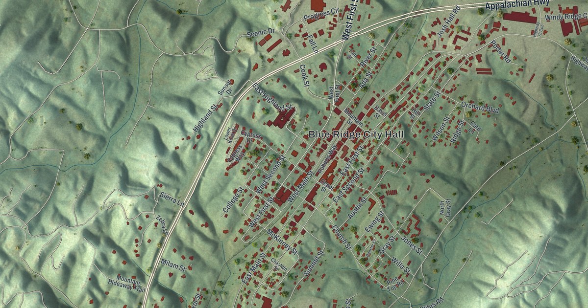 Map of Blue Ridge, Georgia