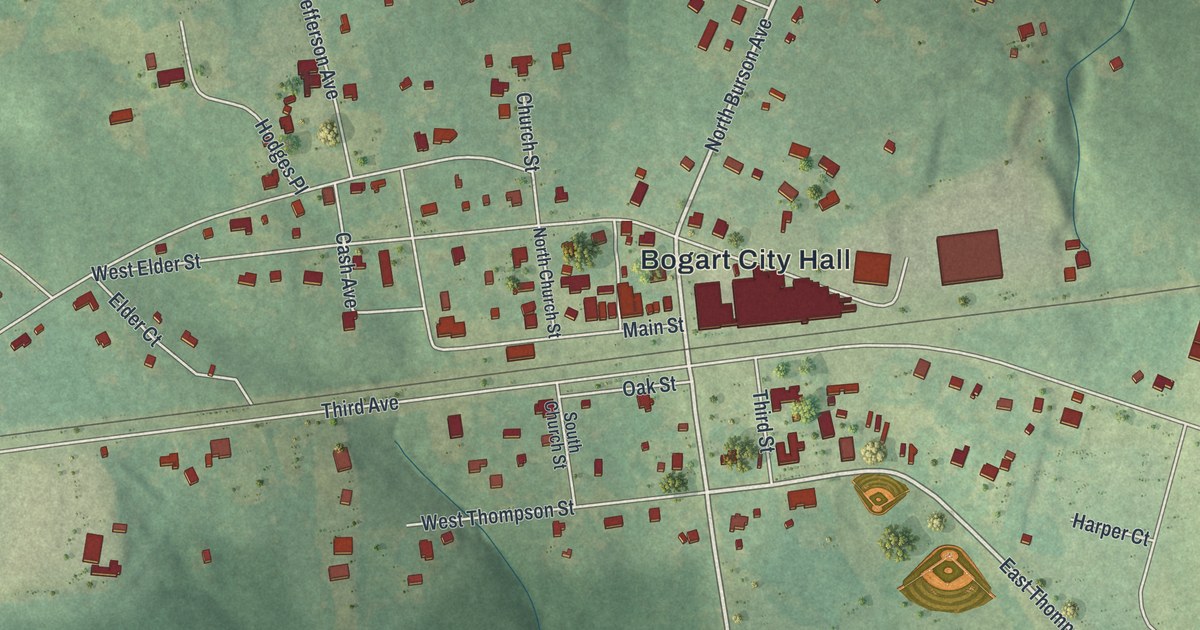 Map of Bogart, Georgia