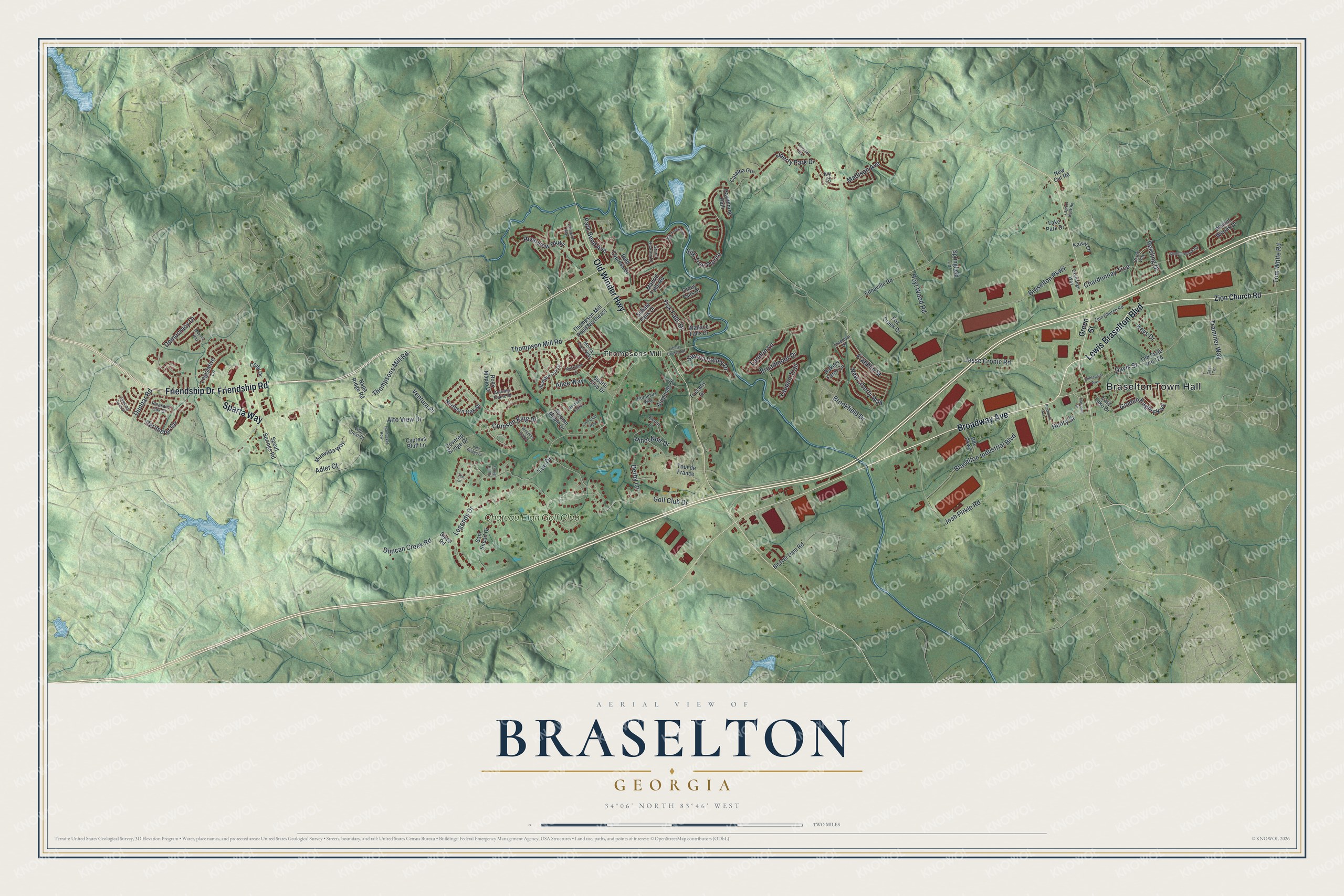 Watermarked full-map preview of Braselton, Georgia