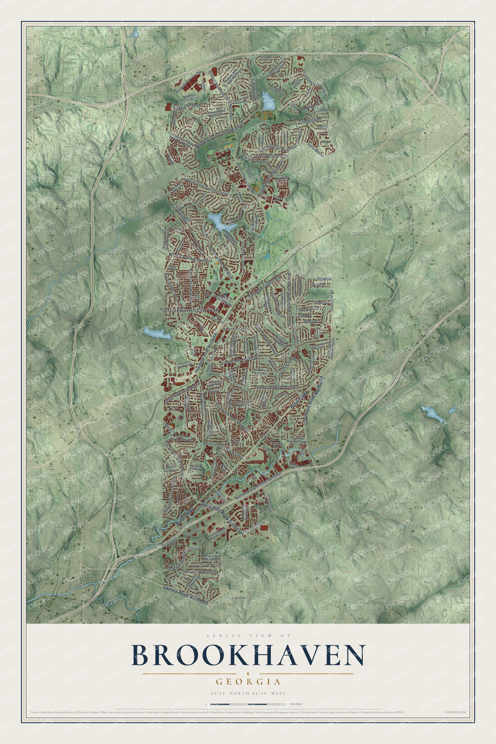 Watermarked full-map preview of Brookhaven, Georgia
