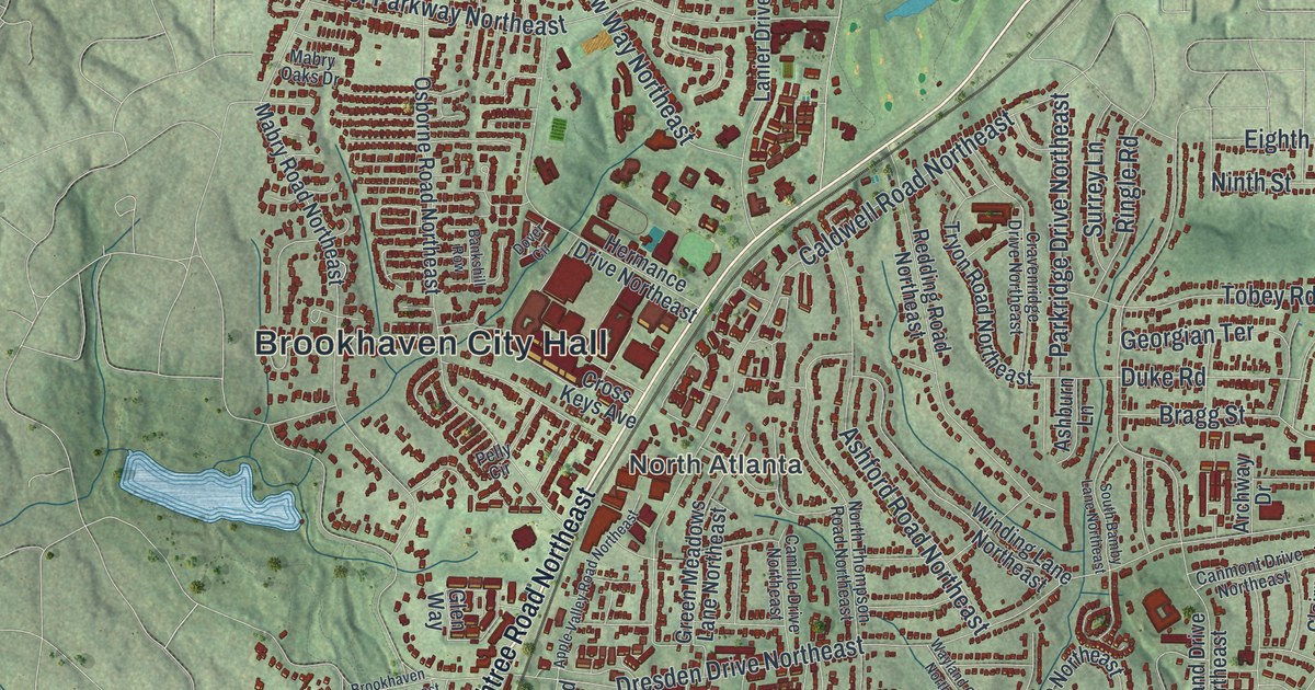 Map of Brookhaven, Georgia