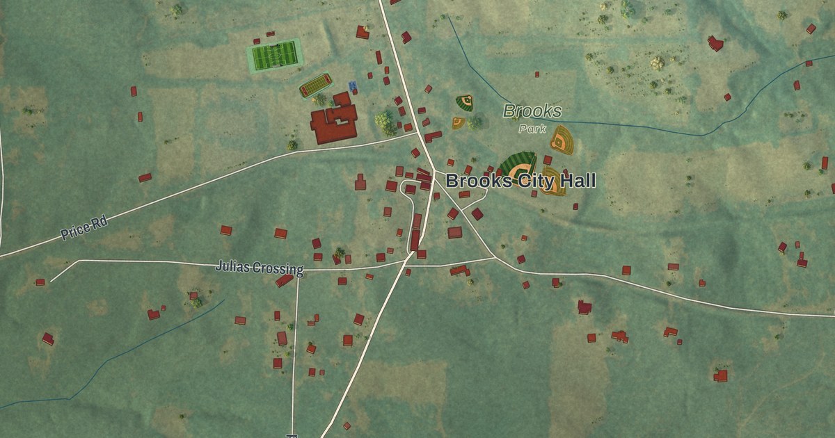 Map of Brooks, Georgia