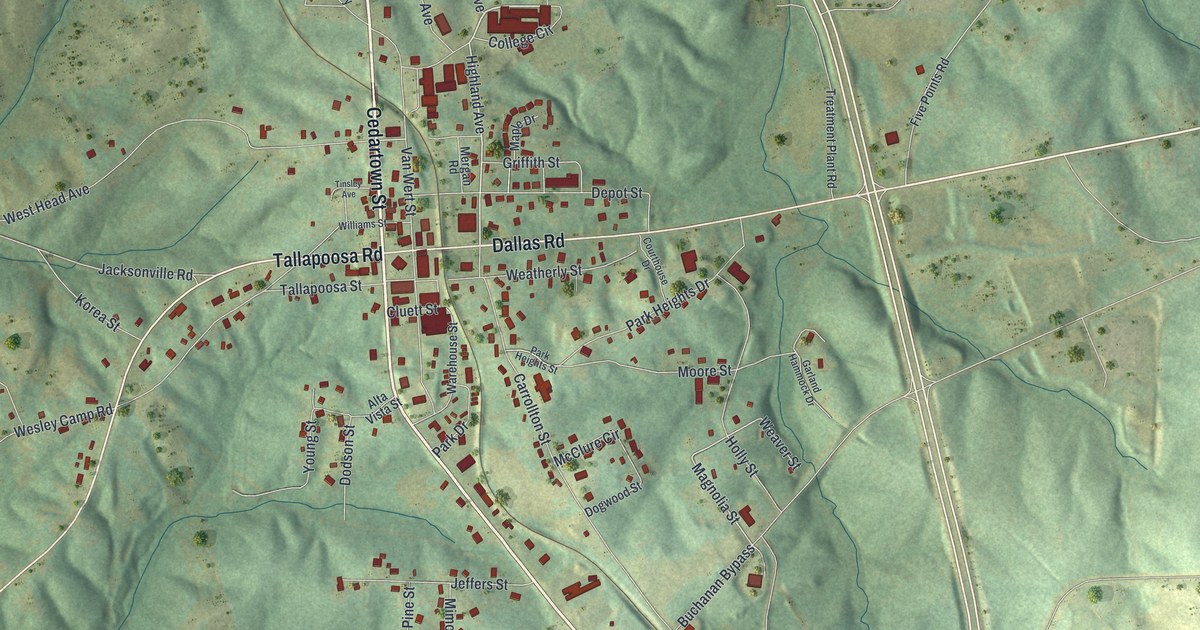 Map of Buchanan, Georgia