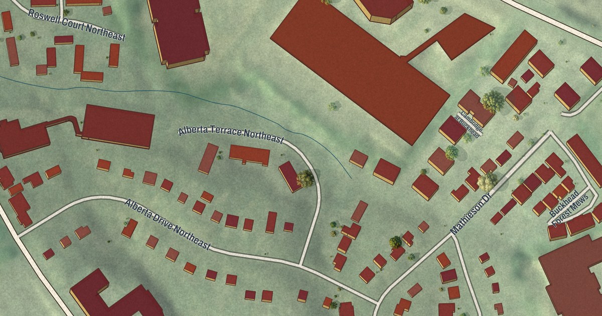 Map of Buckhead Forest, Georgia