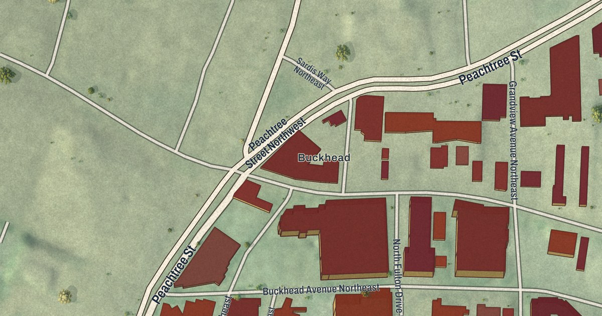 Map of Buckhead Village, Georgia