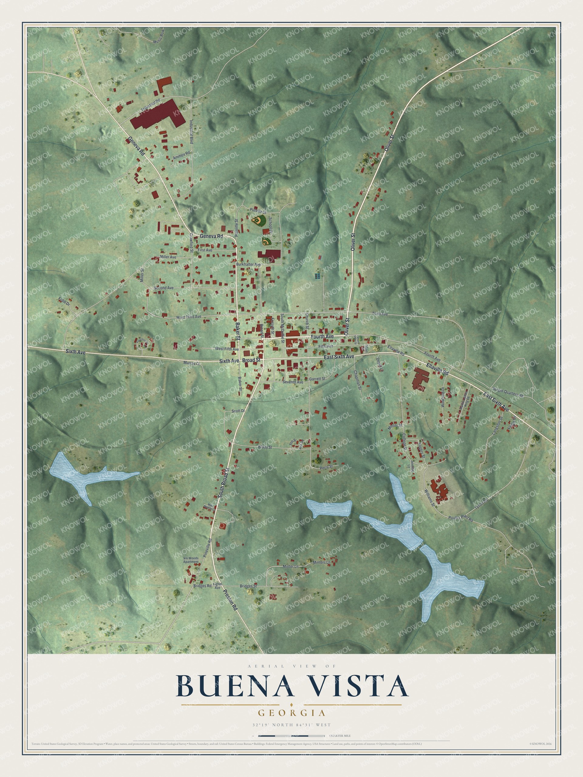 Watermarked full-map preview of Buena Vista, Georgia