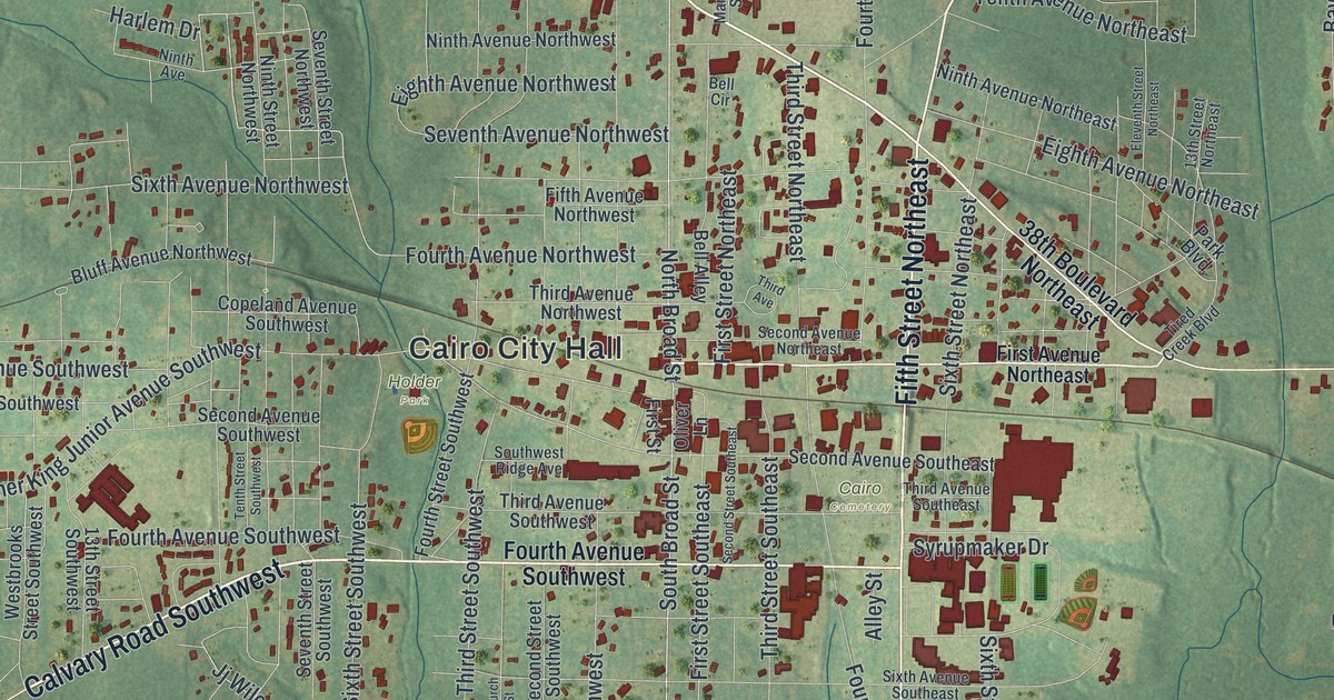 Map of Cairo, Georgia