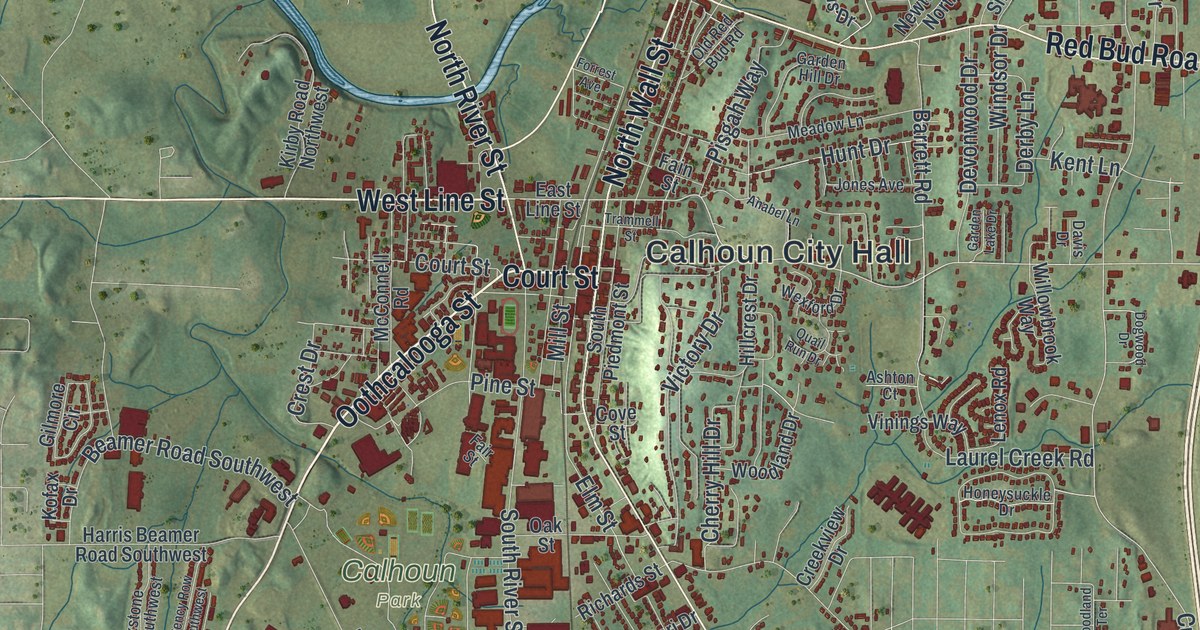 Map of Calhoun, Georgia
