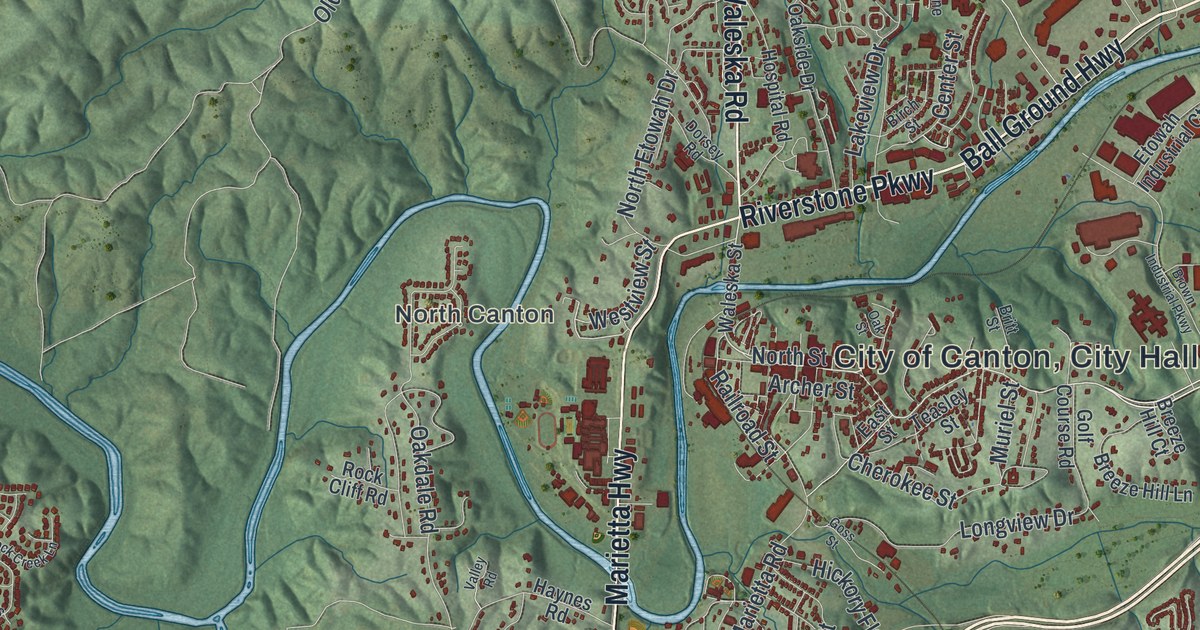 Map of Canton, Georgia