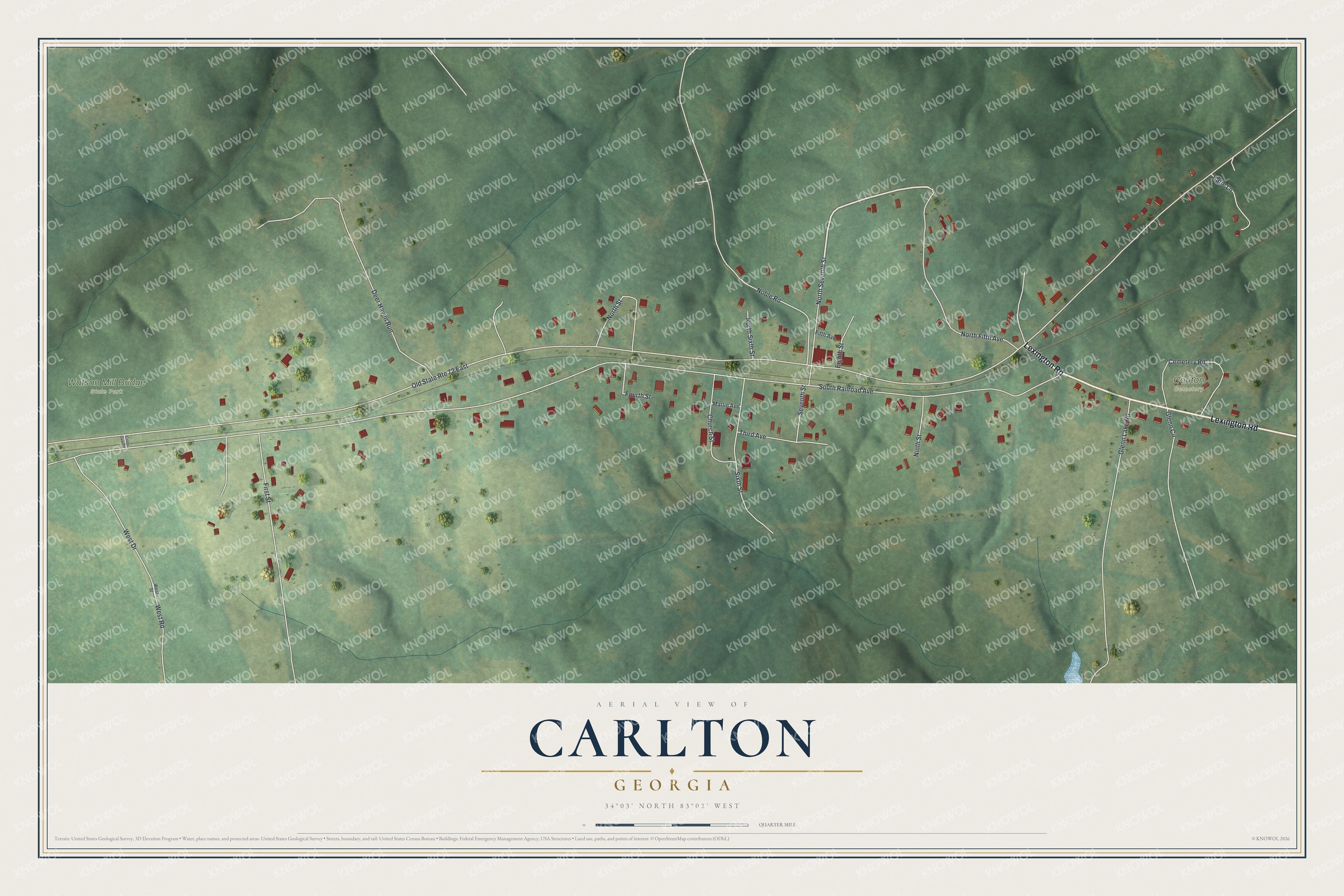 Watermarked full-map preview of Carlton, Georgia