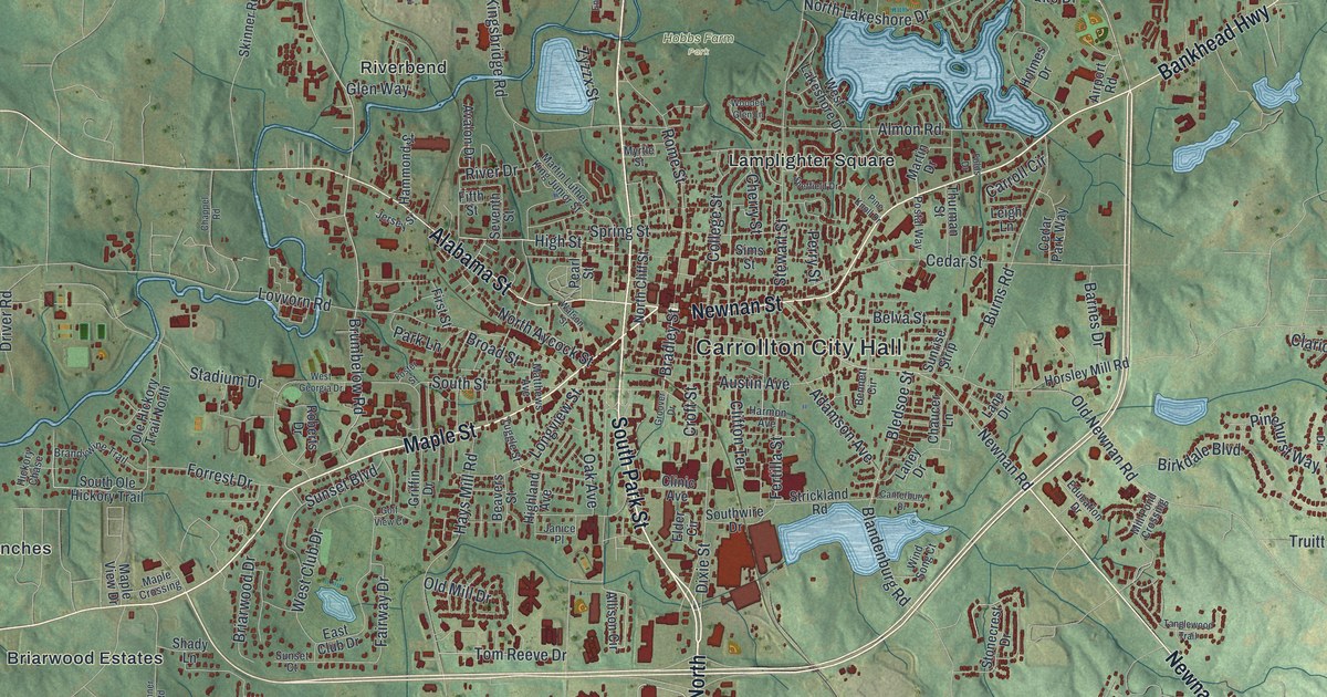 Map of Carrollton, Georgia