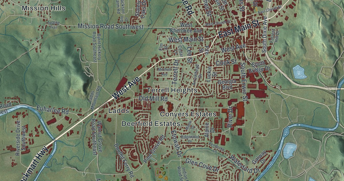 Map of Cartersville, Georgia